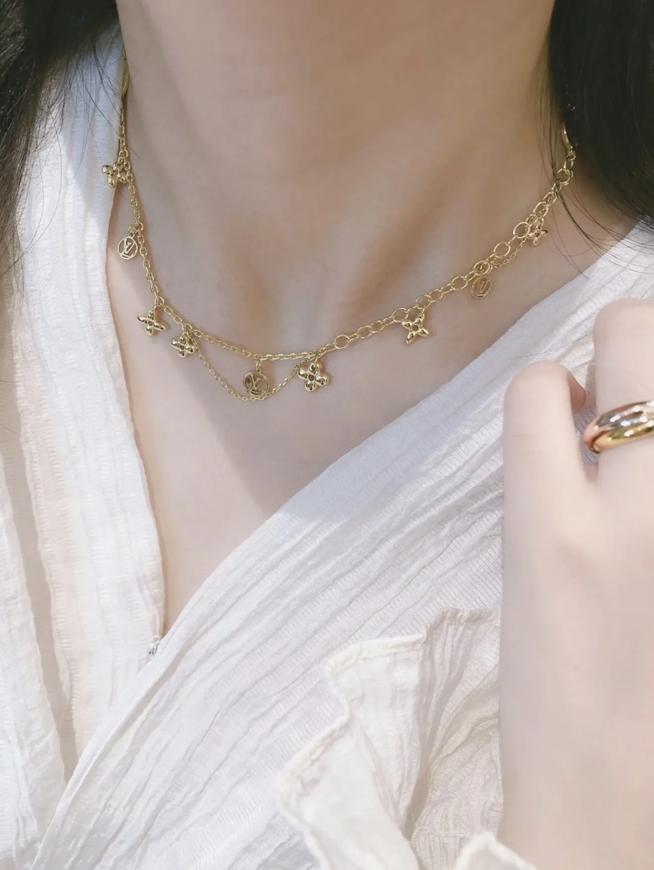 Monogram Flower Charm Necklace D13517637 — view 8