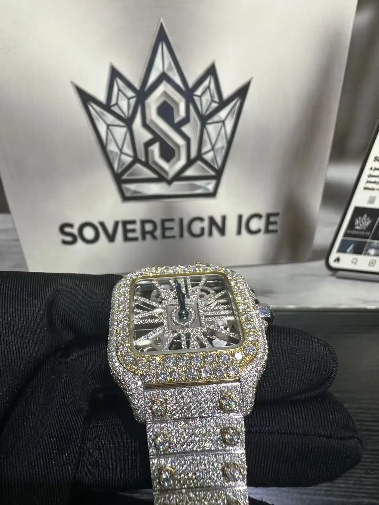 Cartier Santos Skeleton Moissanite Watch WHSA0015 D1008018586 — view 3