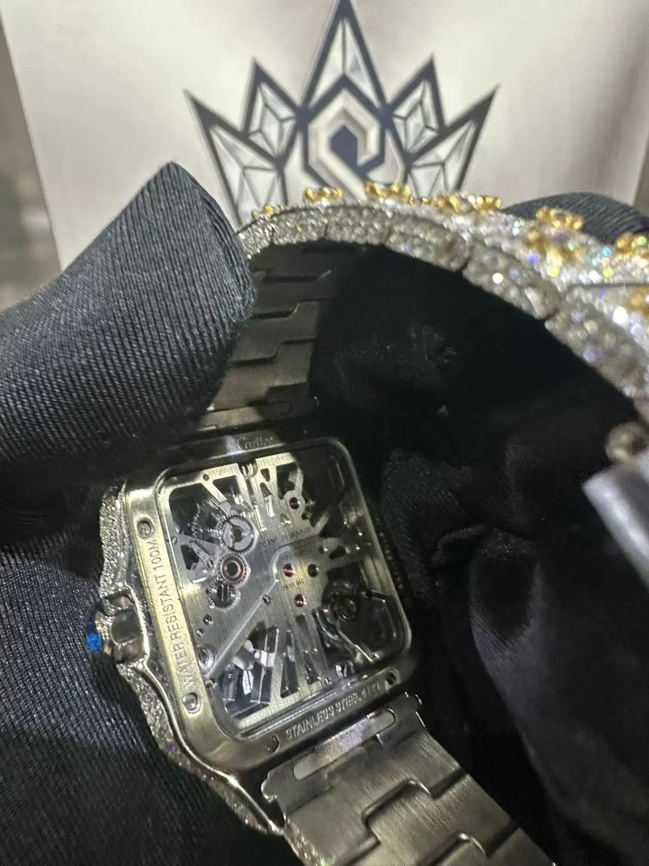 Cartier Santos Skeleton Moissanite Watch WHSA0015 D1008018586 — view 5