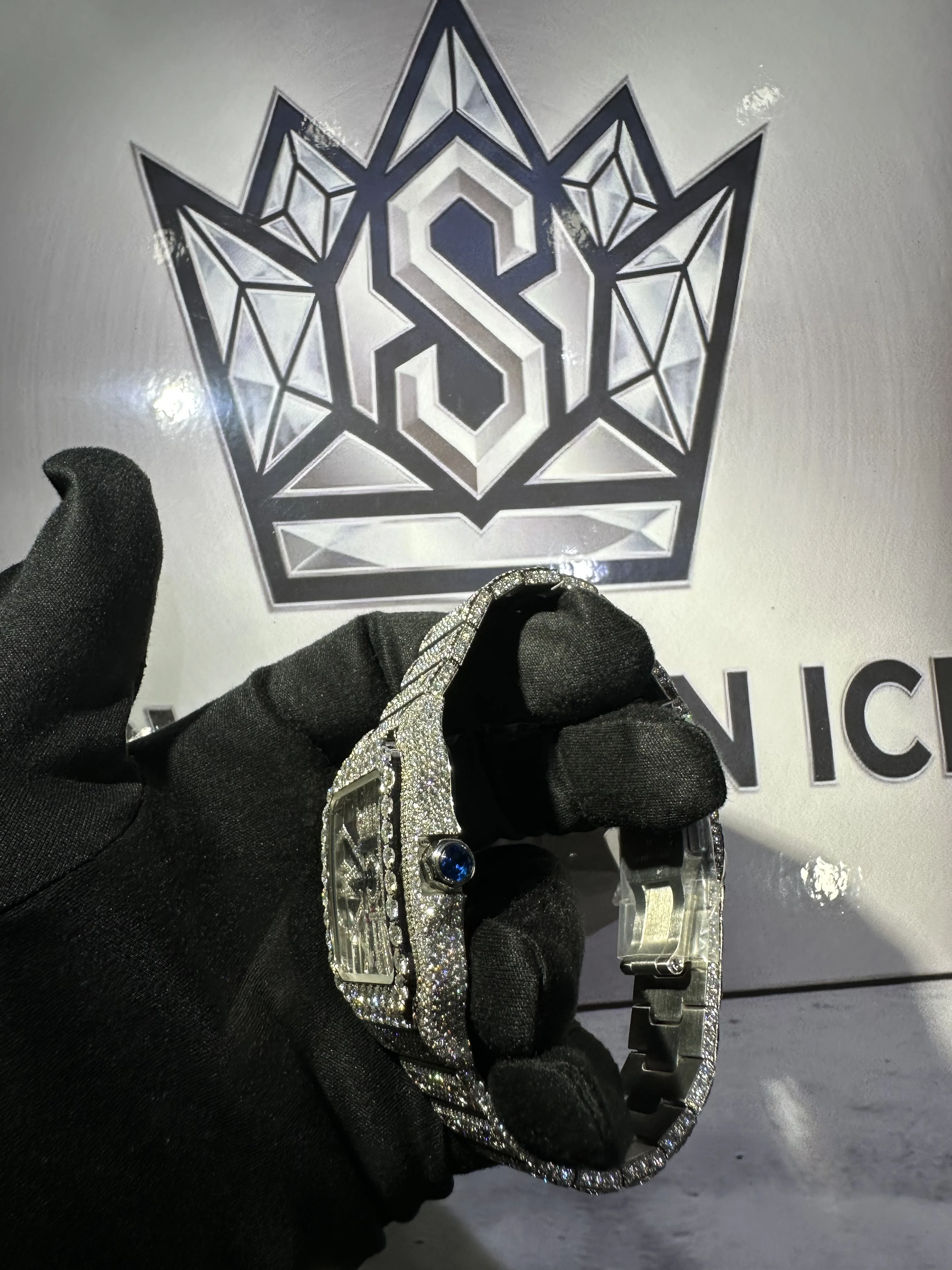 Cartier Santos Skeleton Moissanite Watch D1008018587 — view 5