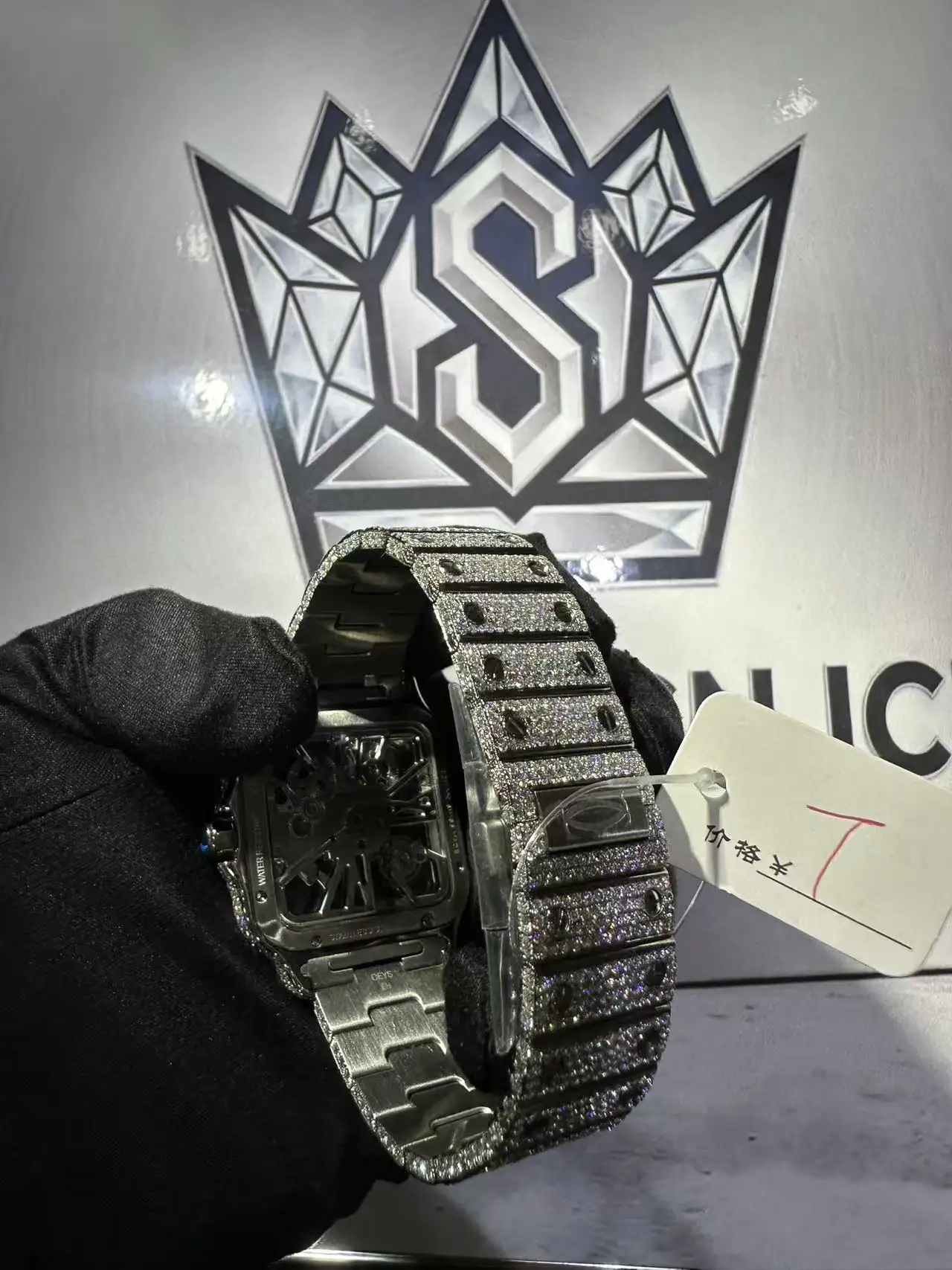 Cartier Santos Skeleton Moissanite Watch D1008018587 — view 6
