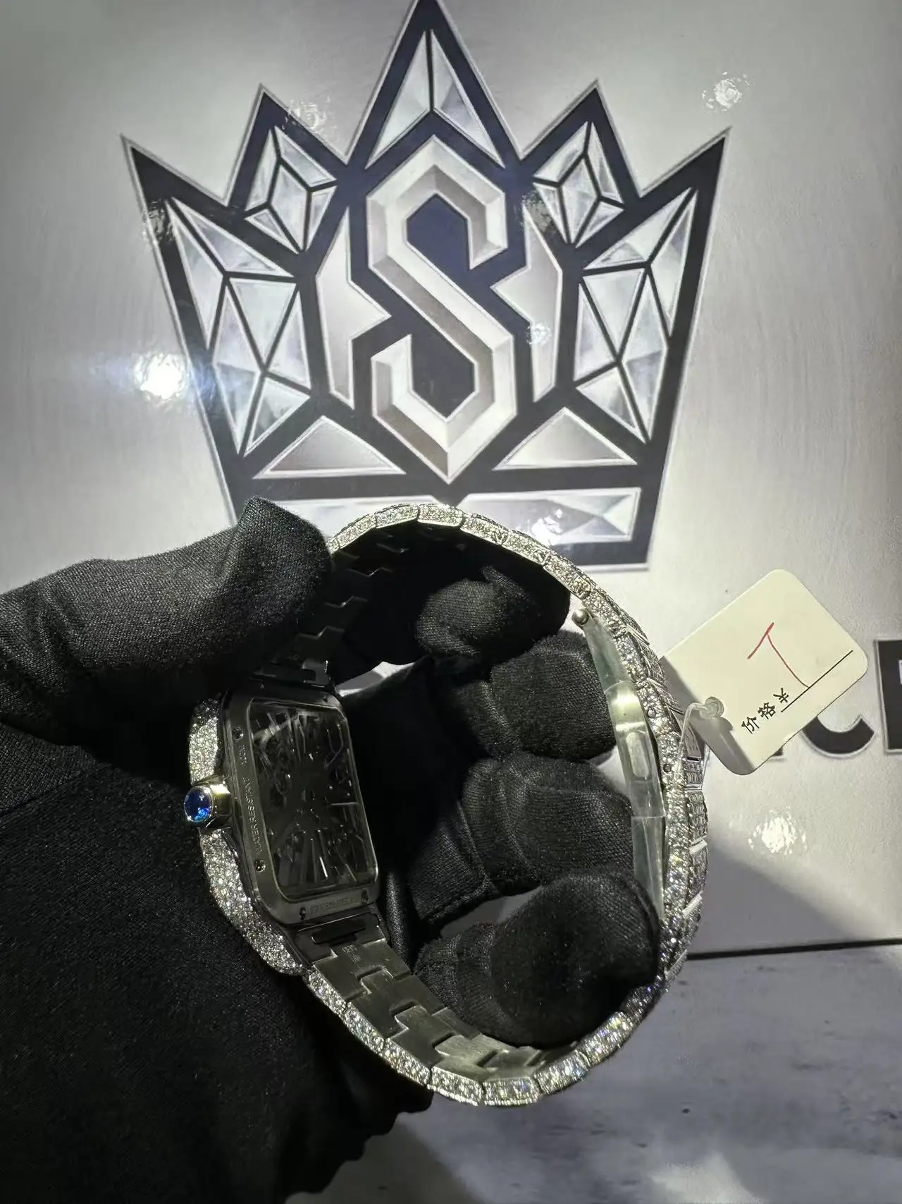 Cartier Santos Skeleton Moissanite Watch D1008018587 — view 7