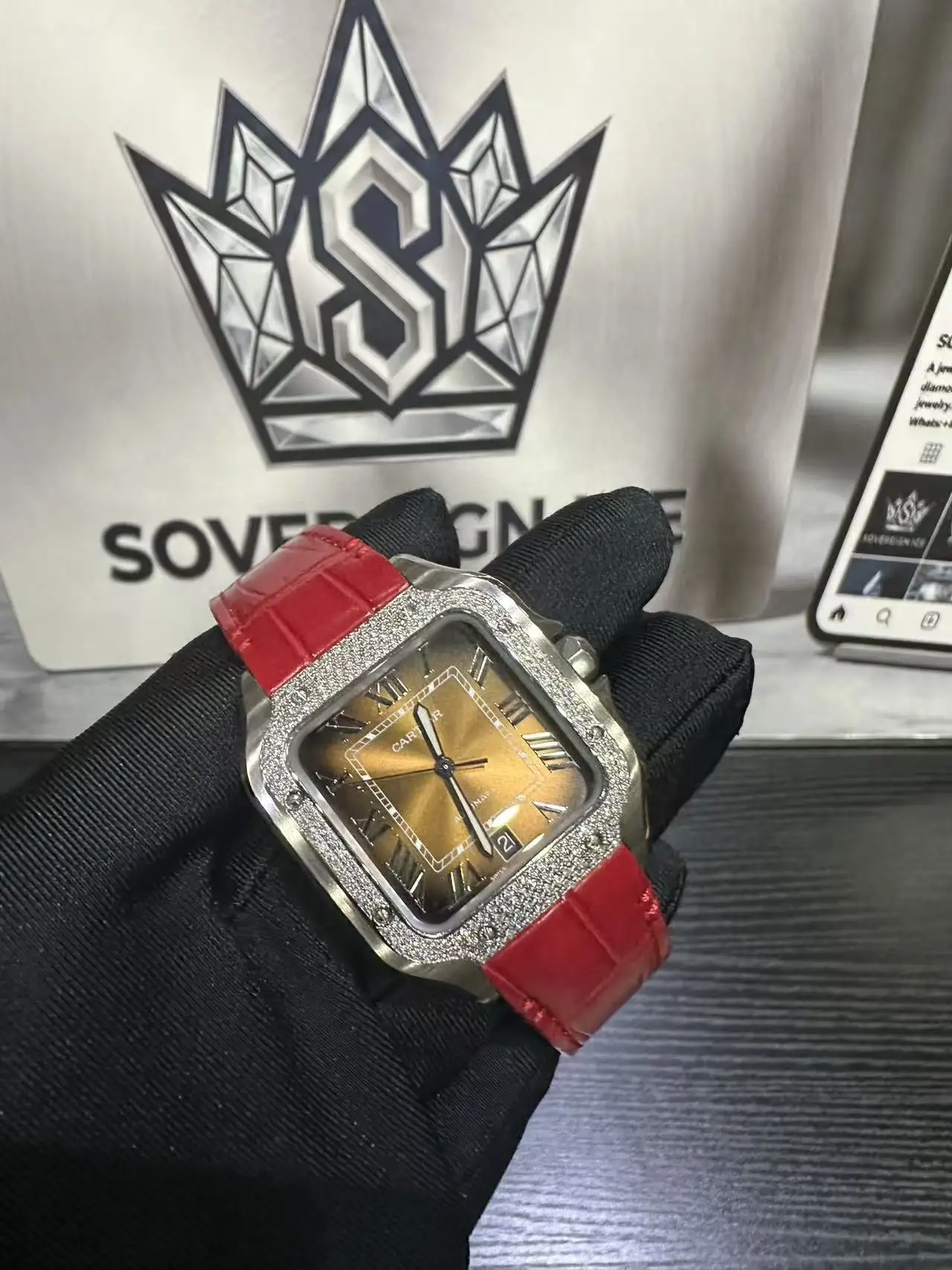 Cartier Santos VVS Moissanite Watch D680018592