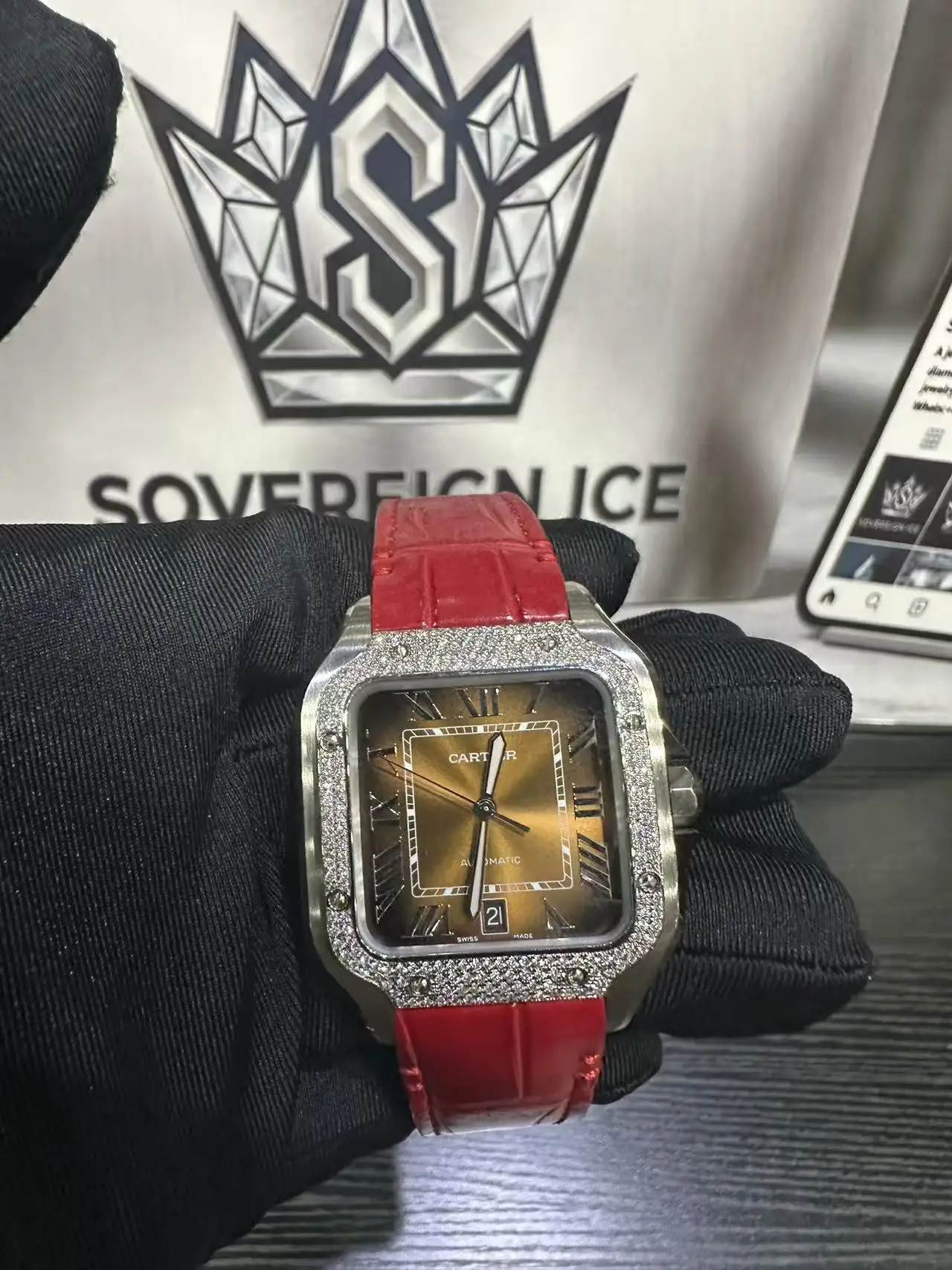 Cartier Santos VVS Moissanite Watch D680018592 — view 2