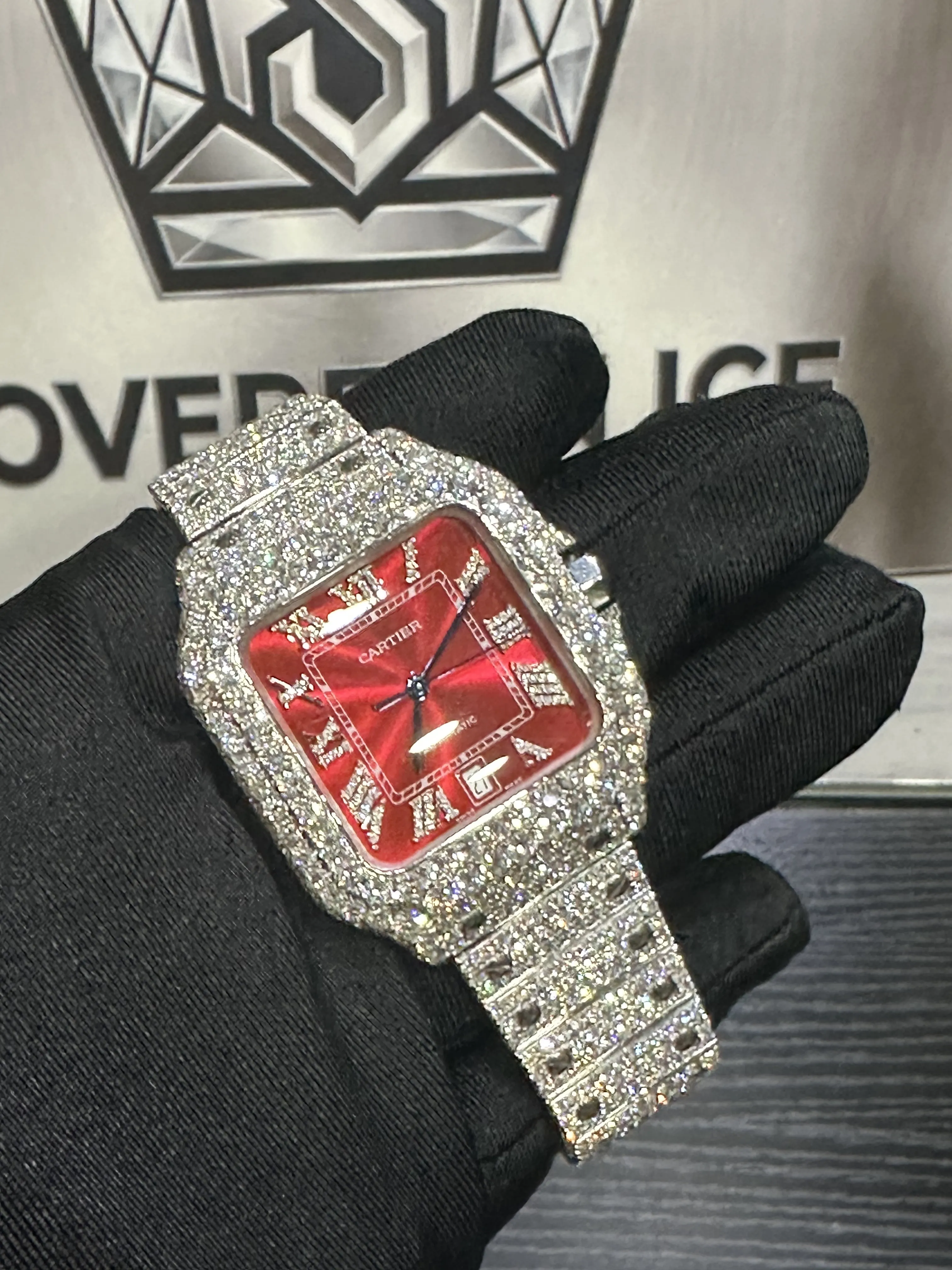 Cartier Santos Collection (VVS Lab-grown Diamond Watch) D3000018599