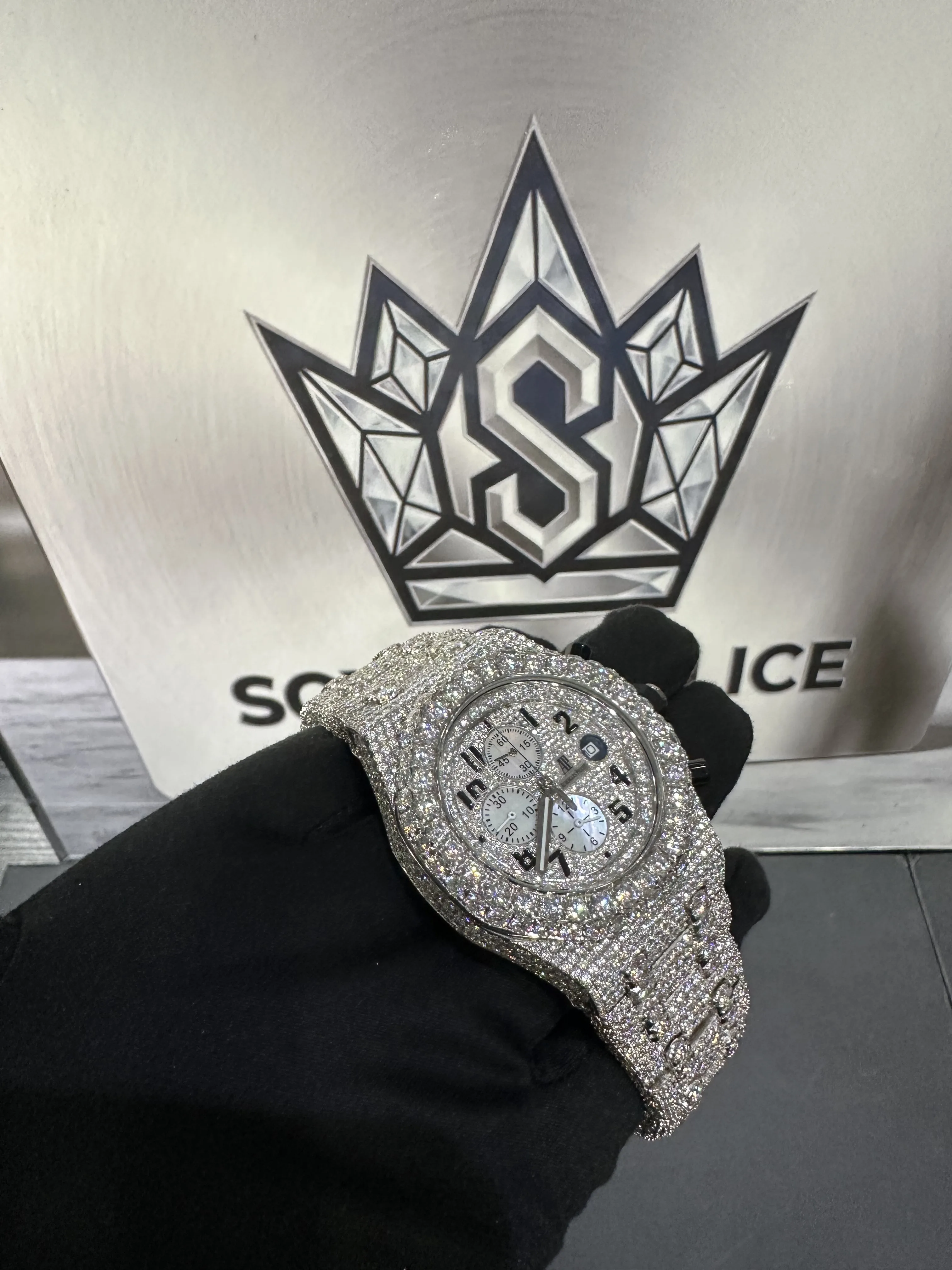 Audemars Piguet full diamond VVS moissanite watch, Sky White D1005018602