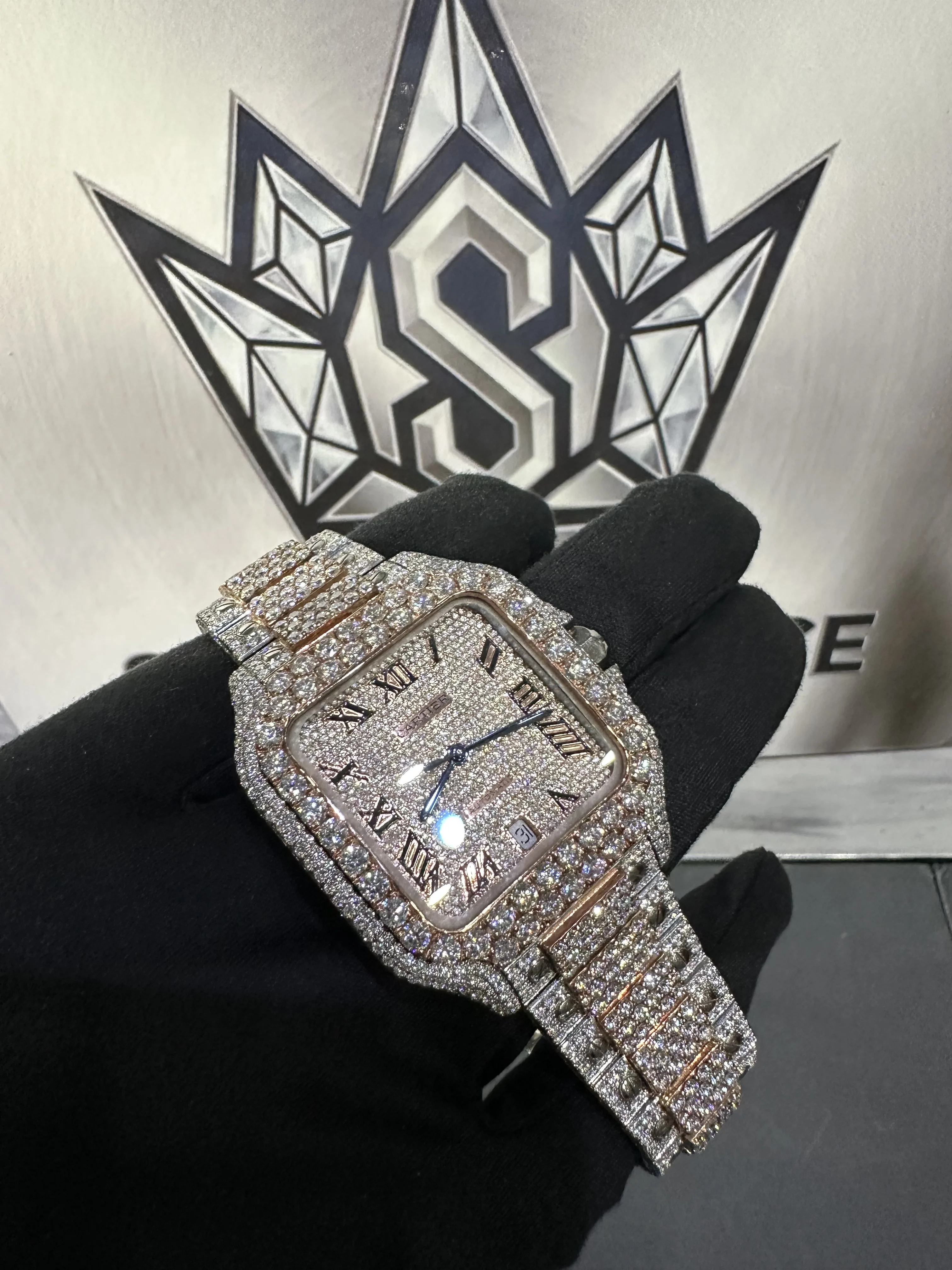 Cartier Santos-inspired VVS Moissanite Watch D1005018604