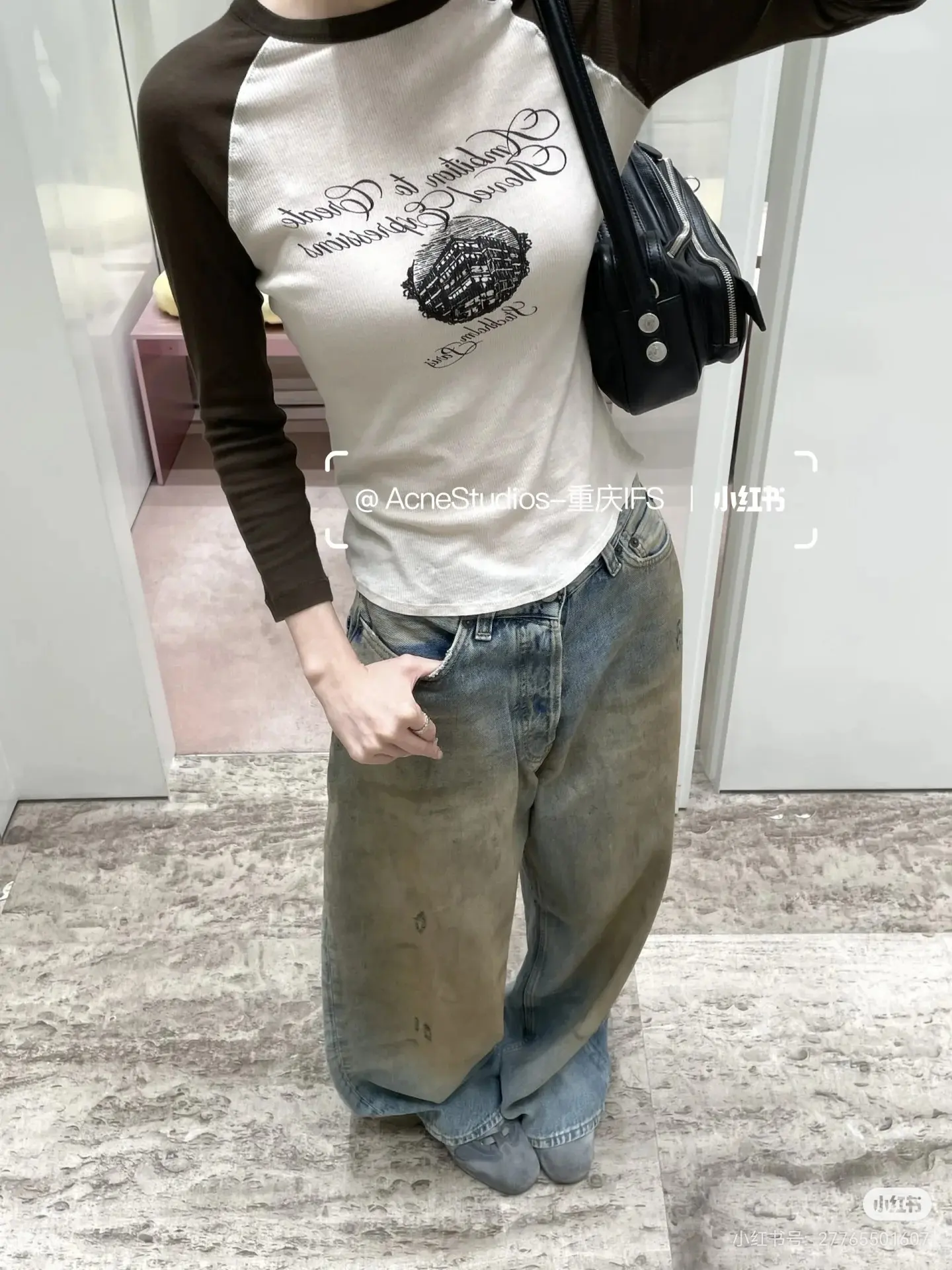 Raglan Sleeve Graphic Ribbed T-Shirt D13522427 — view 8