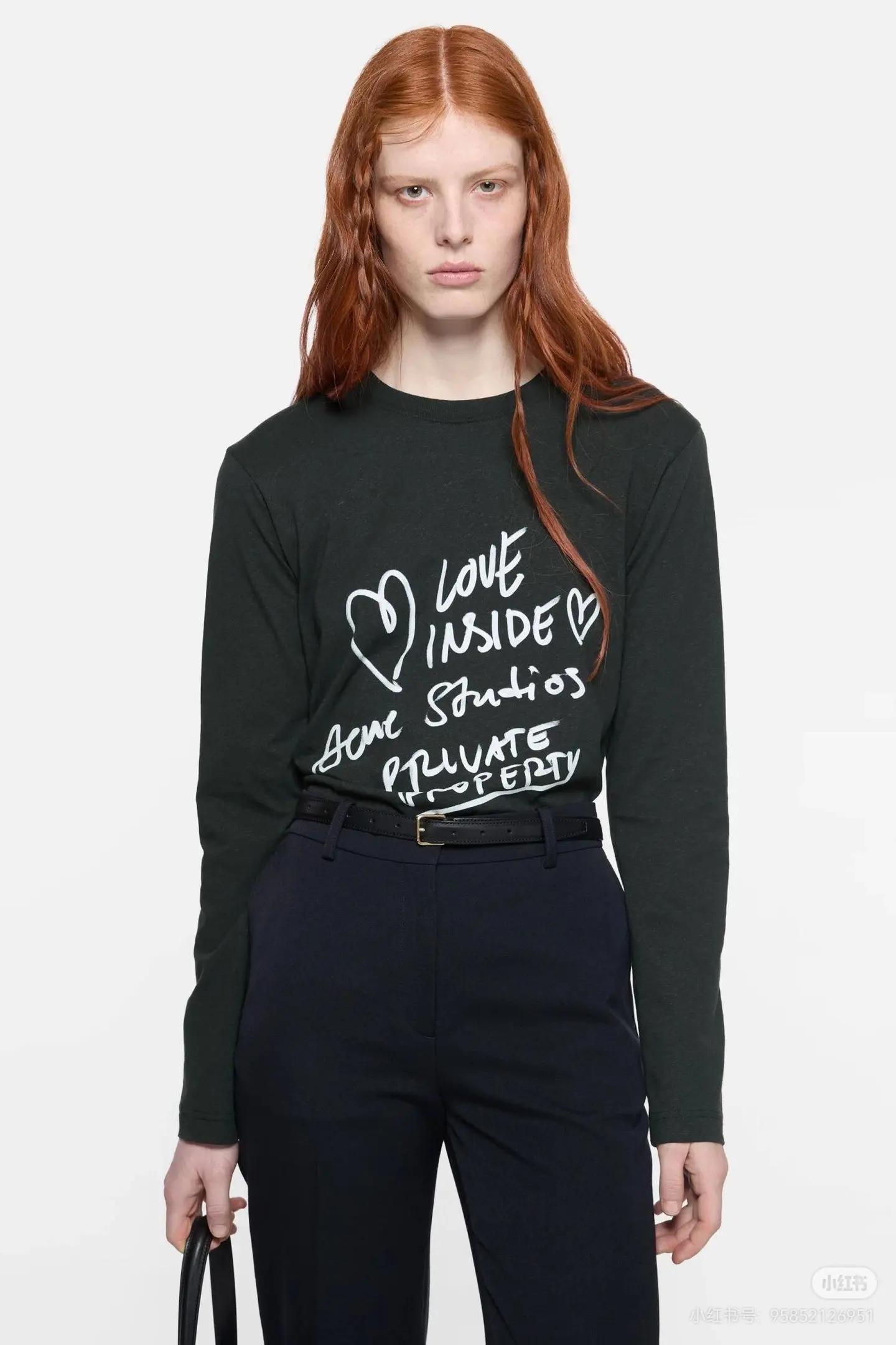 Acne Studios Slogan Print Long-Sleeve T-Shirt D14022441 — view 2