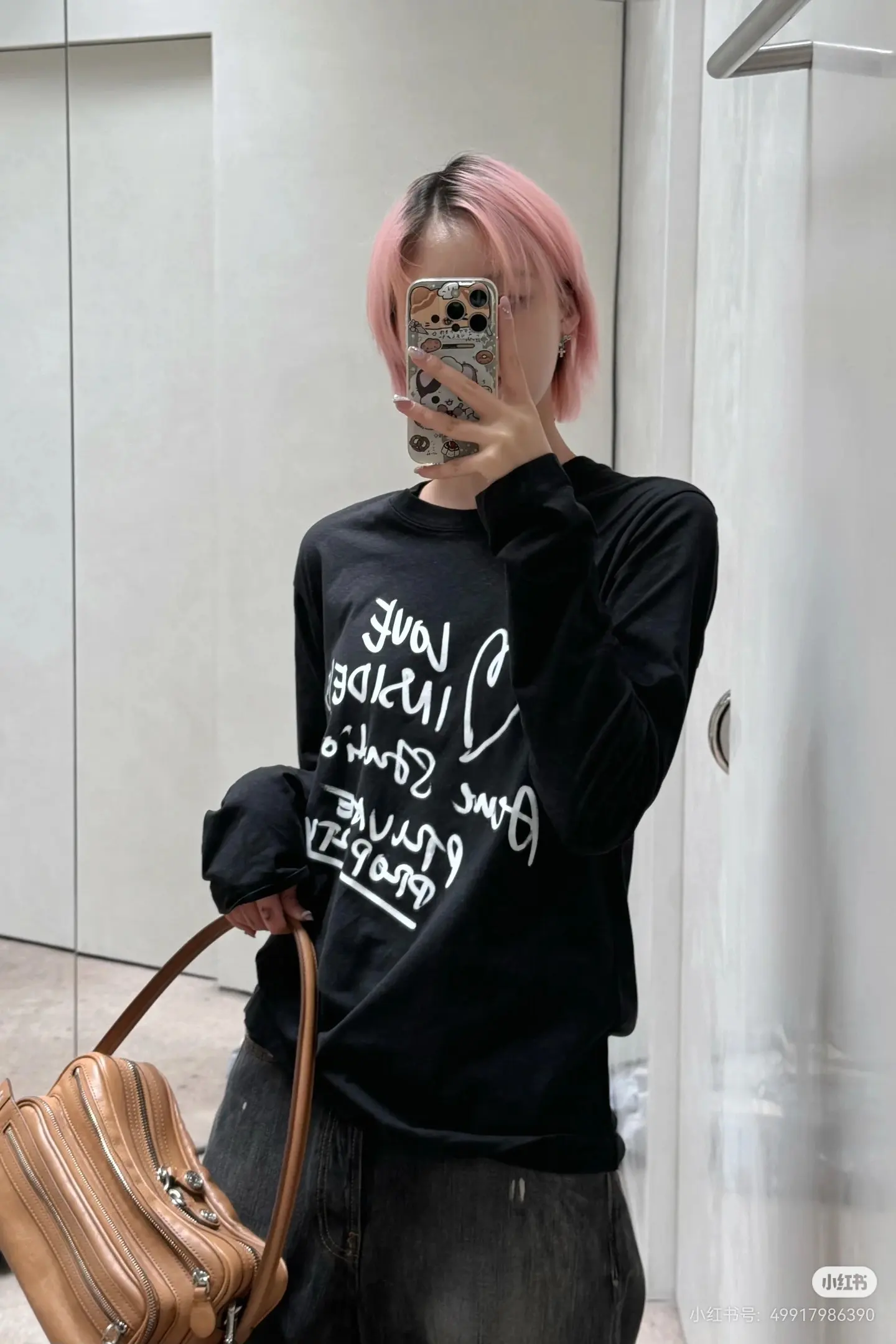 Acne Studios Slogan Print Long-Sleeve T-Shirt D14022441 — view 3