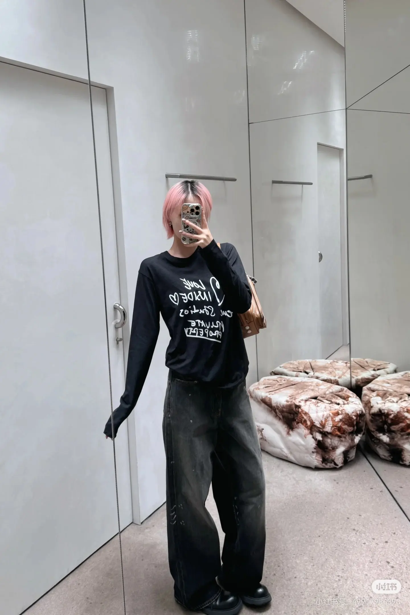 Acne Studios Slogan Print Long-Sleeve T-Shirt D14022441 — view 4