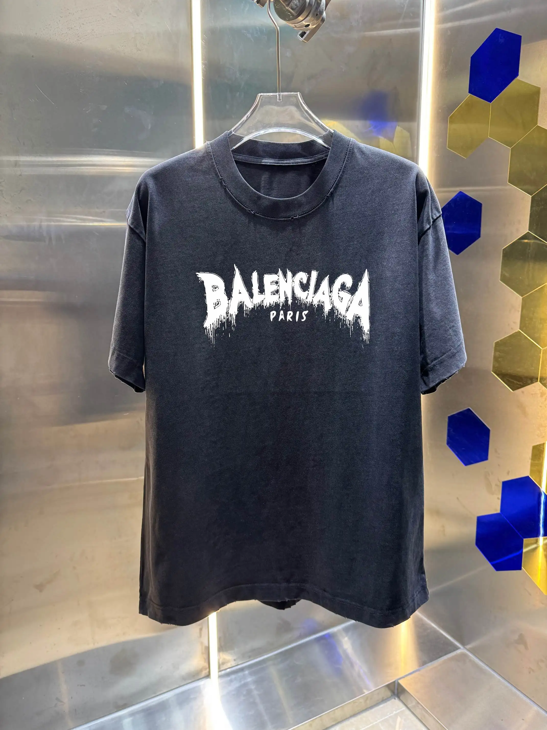 Distressed Logo Oversized Cotton T-Shirt D14013018