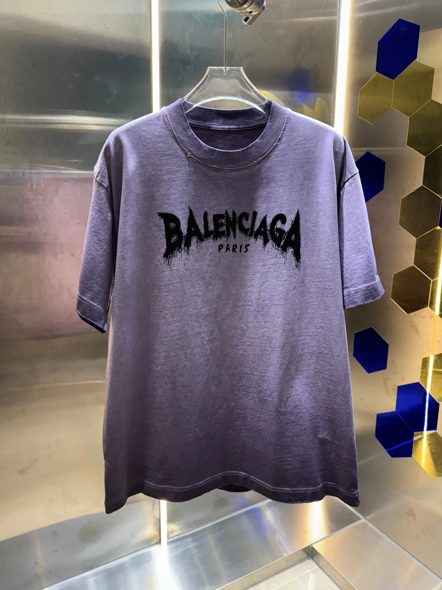 Logo Print Distressed Cotton T-Shirt D14013020