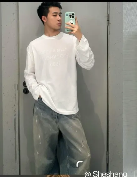 1996 Logo-Print Linen-Blend Long-Sleeve T-Shirt D14022460