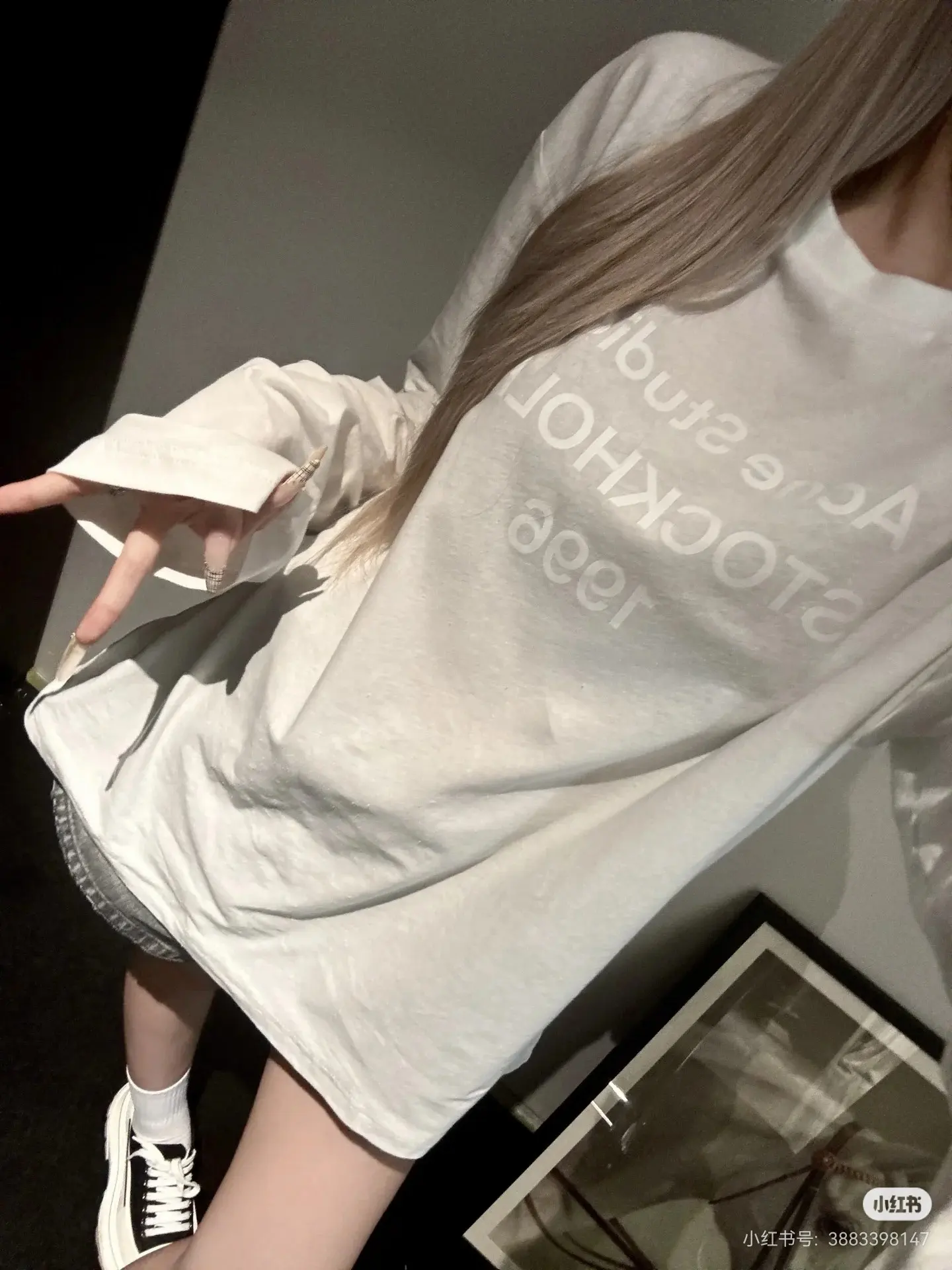 1996 Logo-Print Linen-Blend Long-Sleeve T-Shirt D14022458