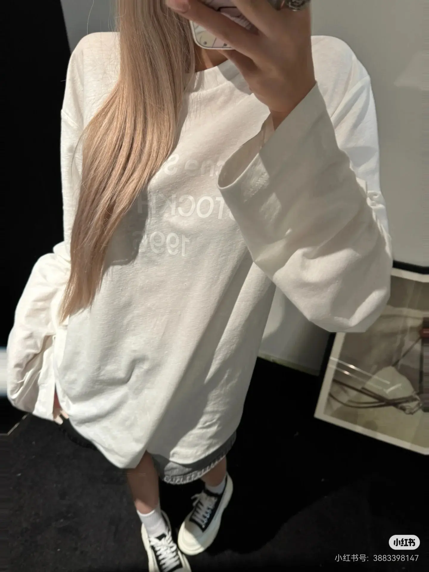 1996 Logo-Print Linen-Blend Long-Sleeve T-Shirt D14022458 — view 3