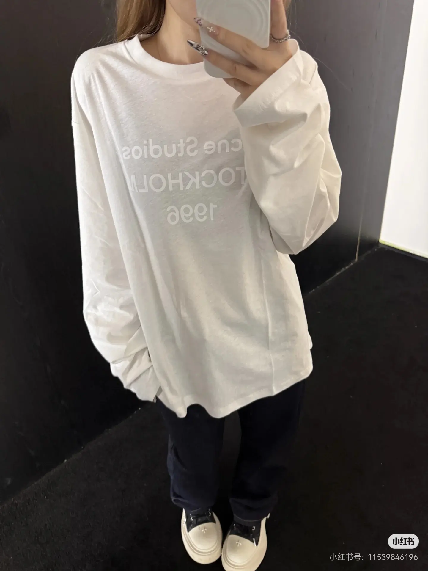 1996 Logo-Print Linen-Blend Long-Sleeve T-Shirt D14022458 — view 7