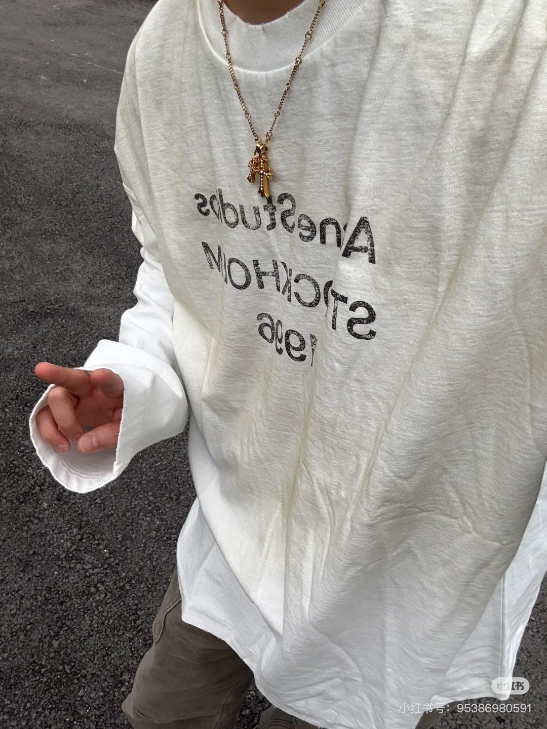 1996 Distressed Logo Long-Sleeve T-Shirt D14022537