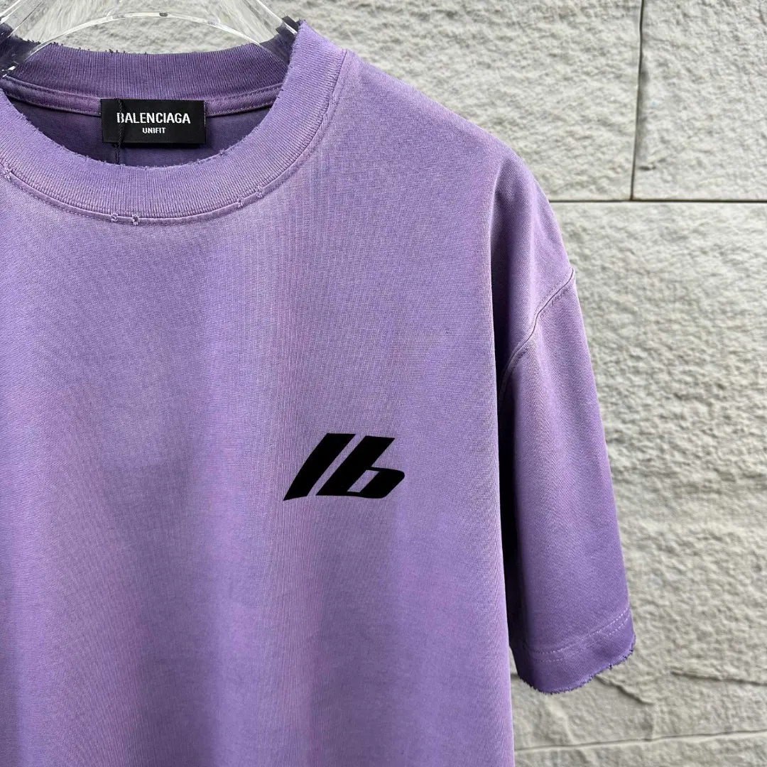 Logo Flocked Distressed Cotton T-Shirt D14512087 — view 6