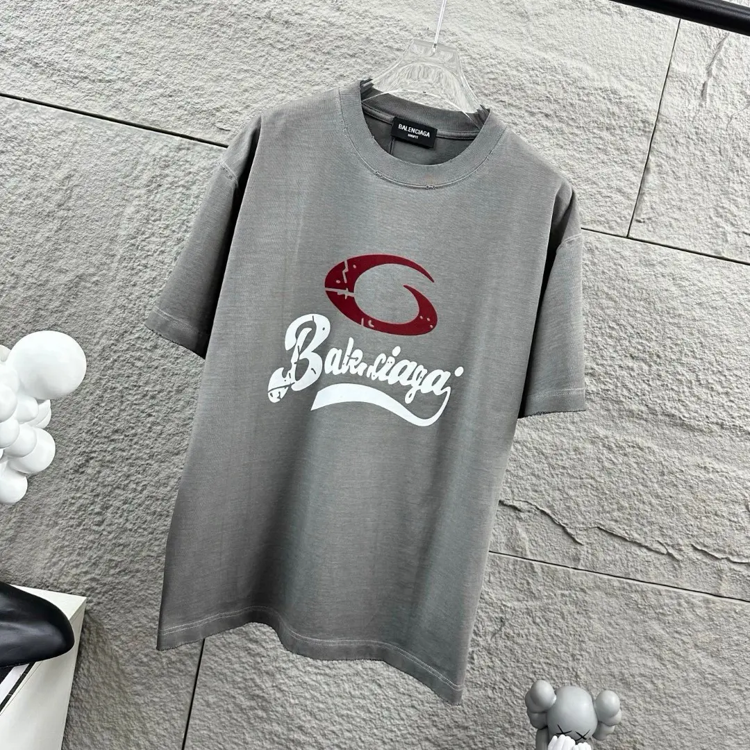 Logo-Flocked Distressed Cotton T-Shirt D14512081 — view 2