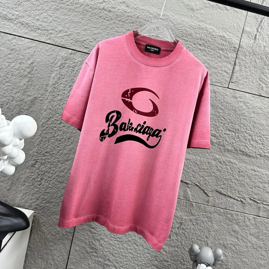 Logo Flocked Distressed Cotton T-Shirt D14512082 — view 2