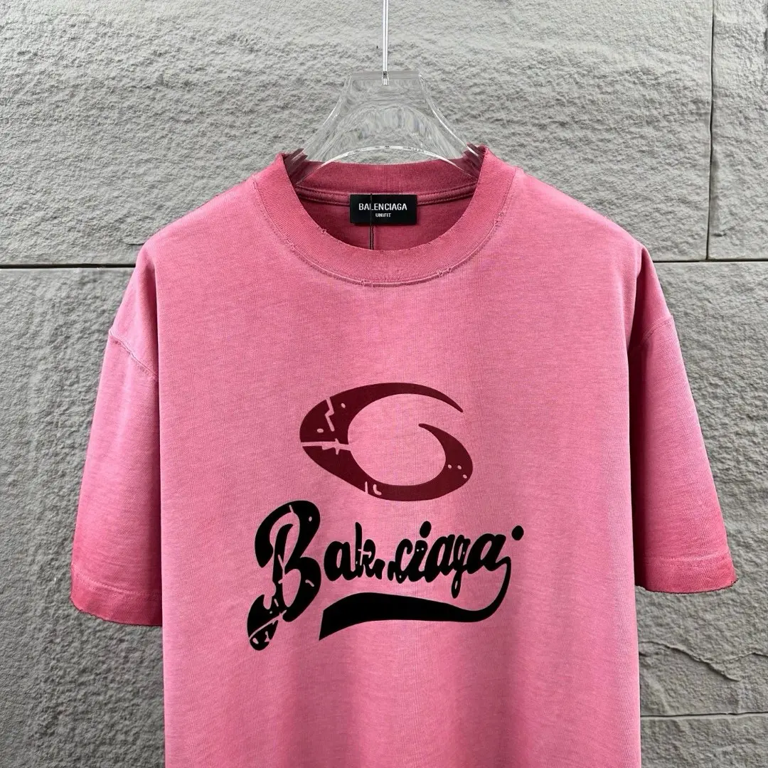 Logo Flocked Distressed Cotton T-Shirt D14512082 — view 3