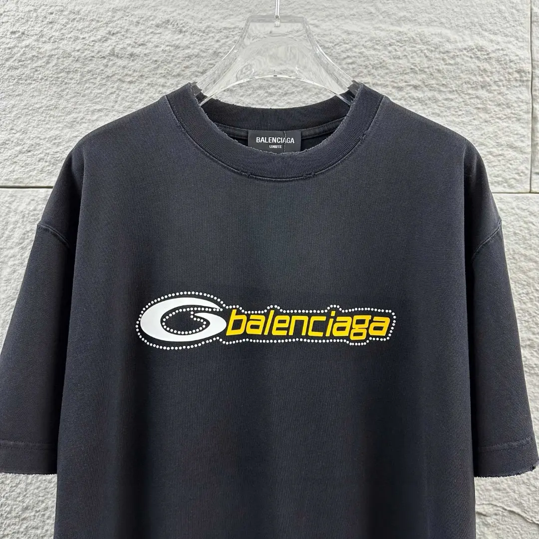 Logo Embellished Distressed Cotton T-Shirt D14512079 — view 3
