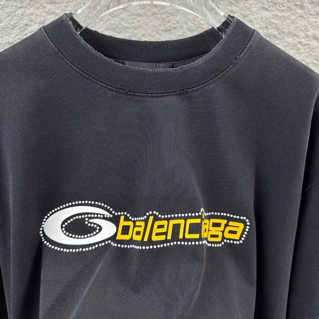 Logo Embellished Distressed Cotton T-Shirt D14512079 — view 6