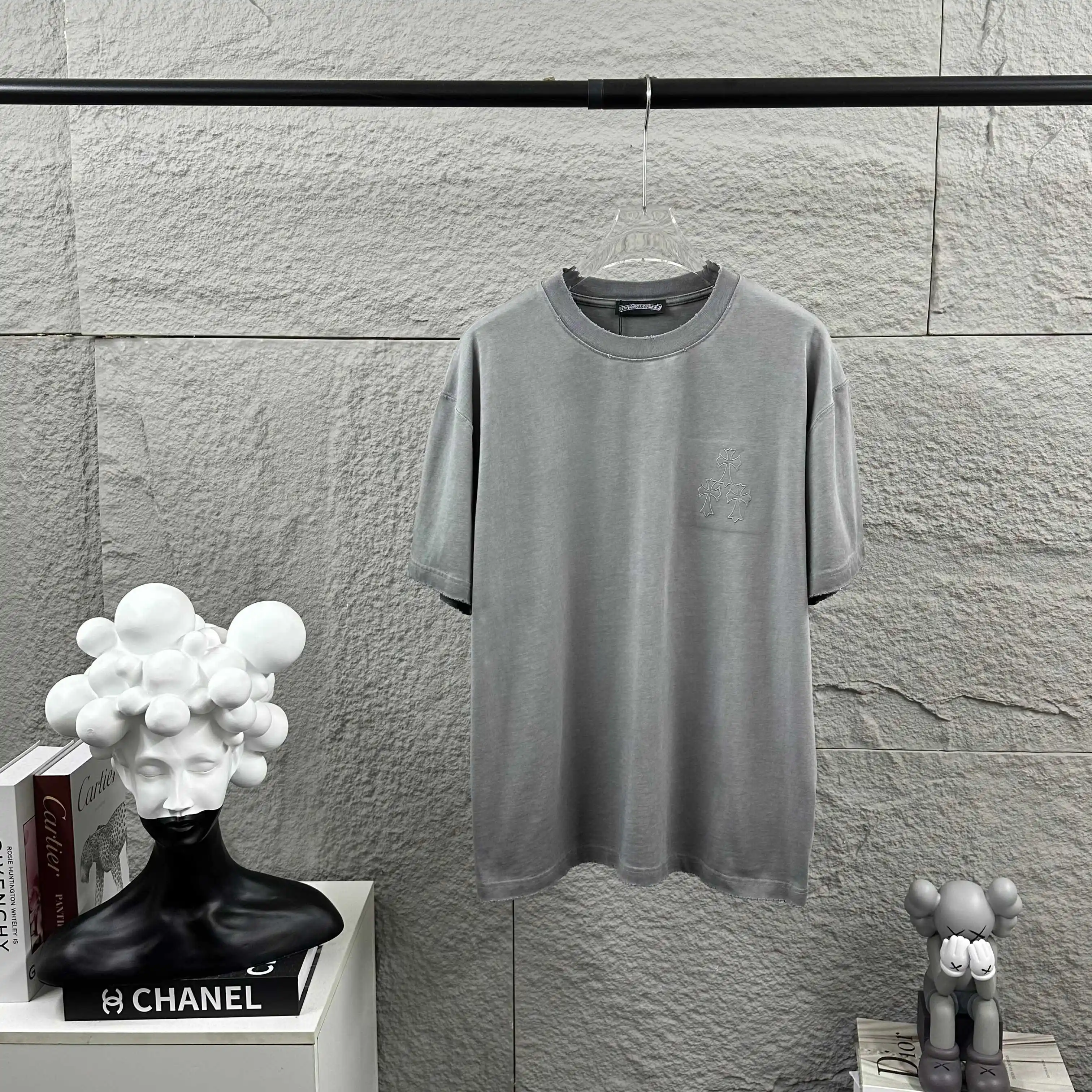Distressed Logo Print Cotton T-Shirt D14512098 — view 2