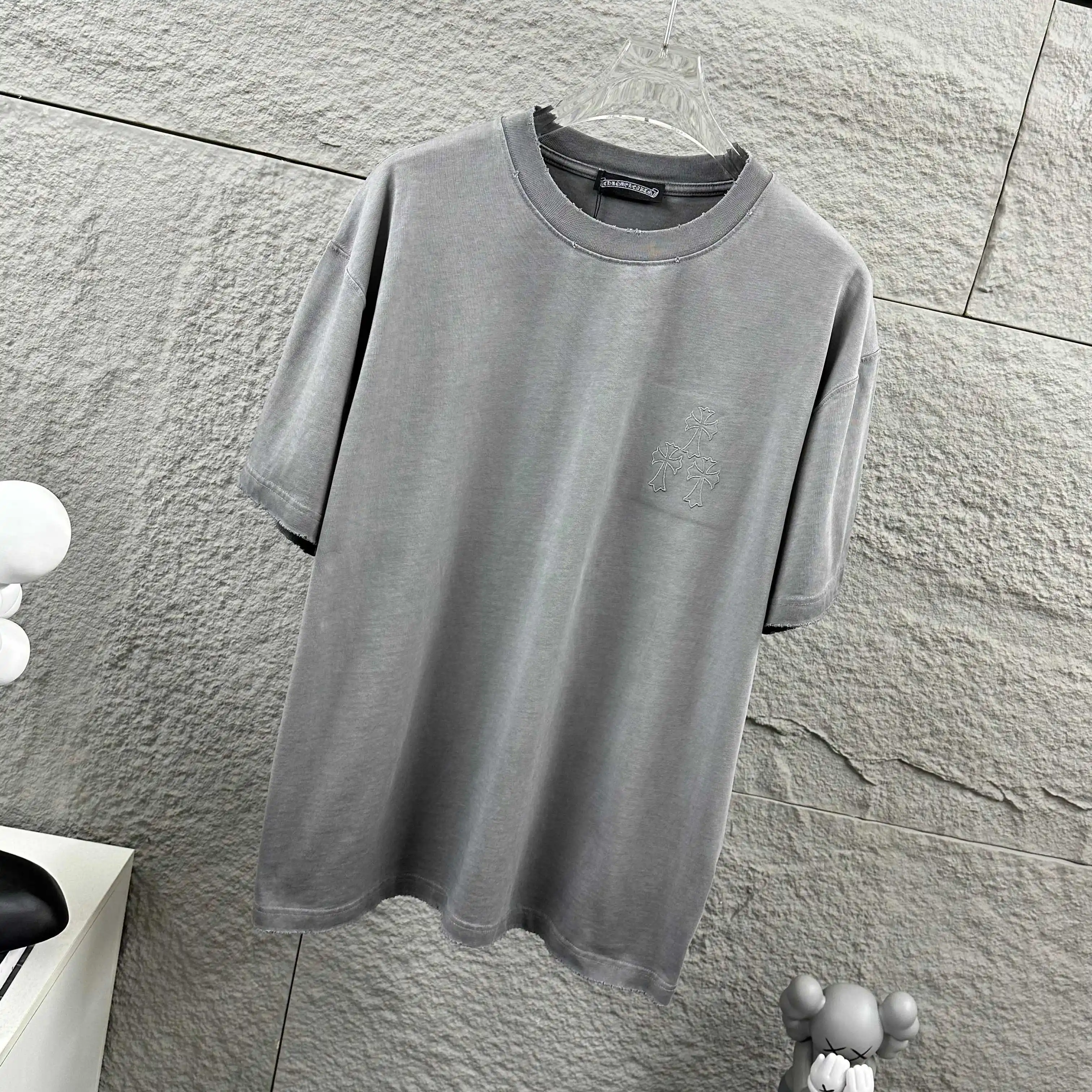Distressed Logo Print Cotton T-Shirt D14512098 — view 3