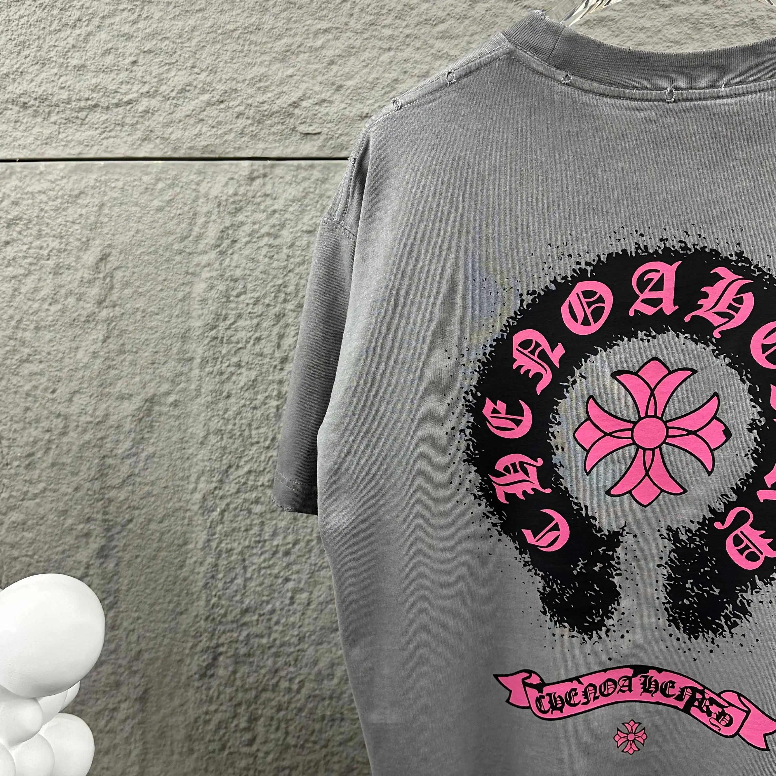 Distressed Logo Print Cotton T-Shirt D14512098 — view 6