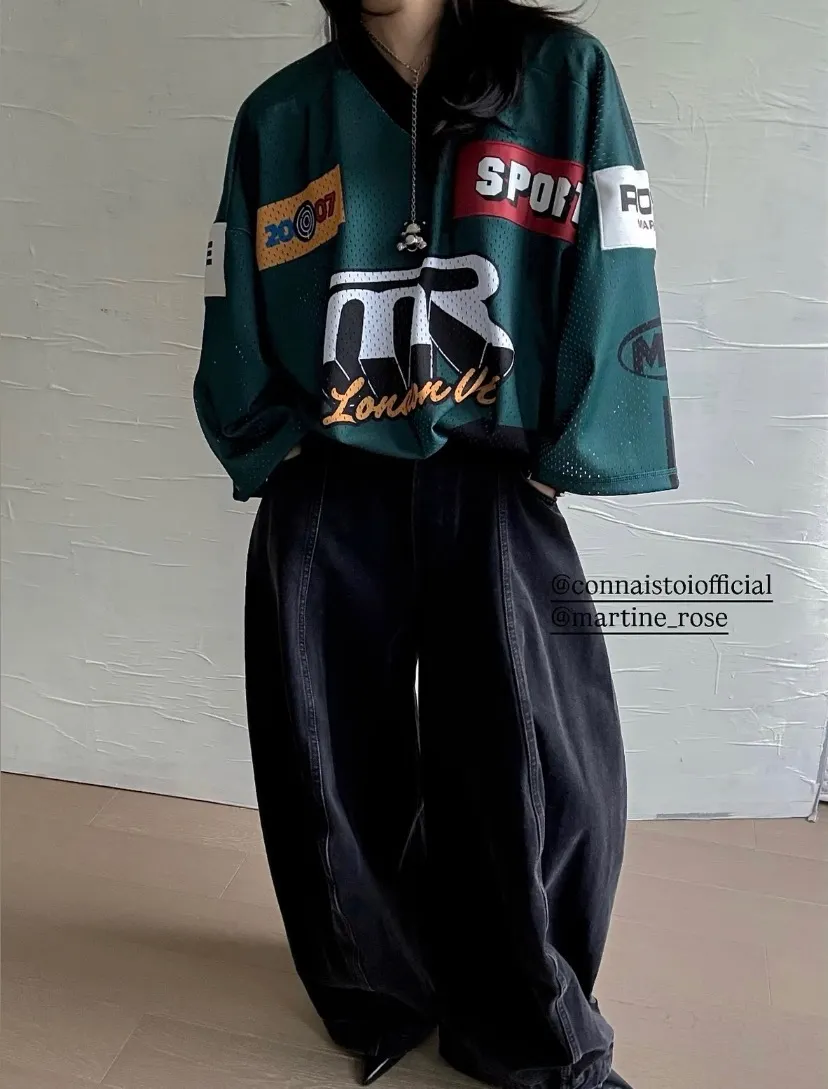 Martine Rose Oversized Graphic Mesh Football Jersey D14522495