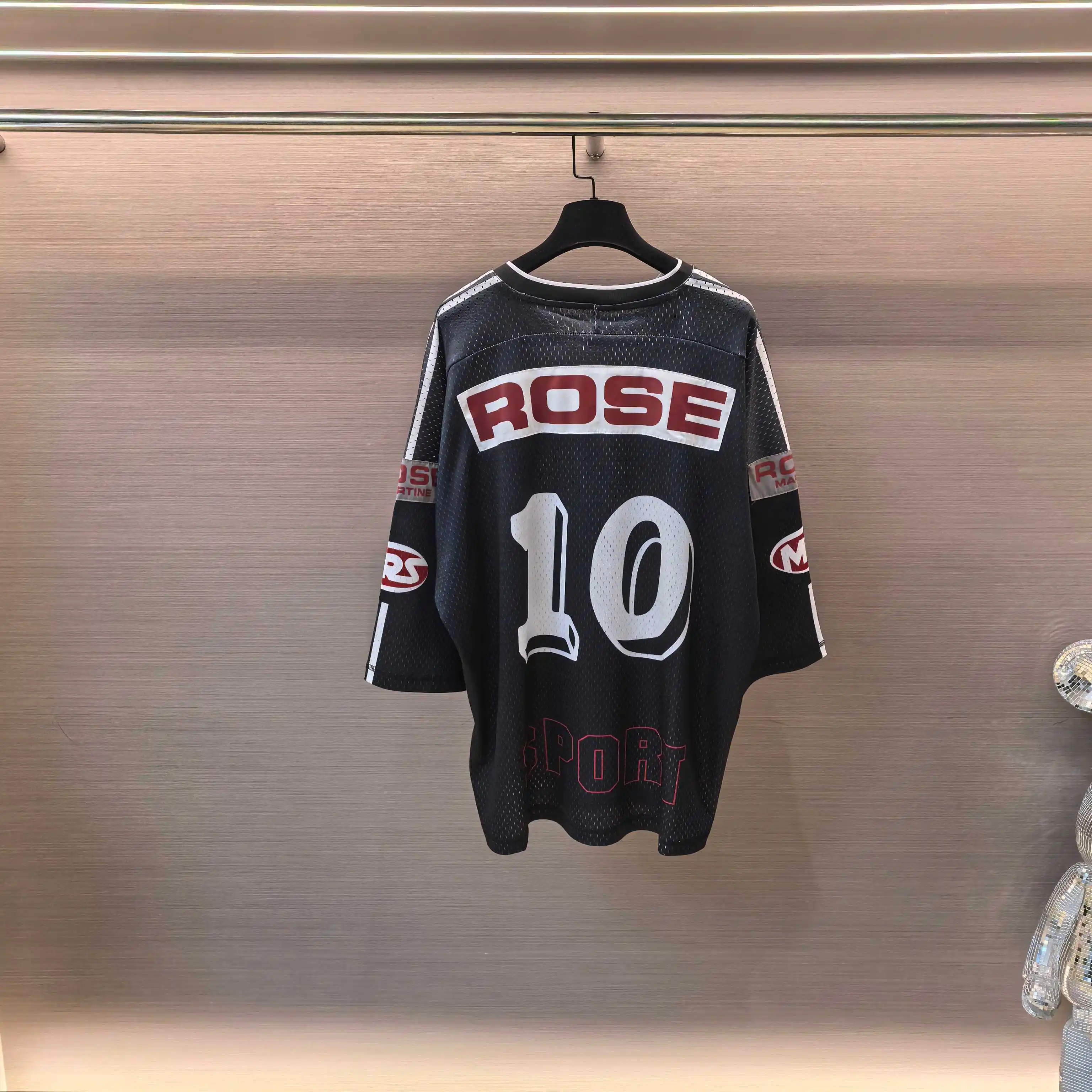 Oversized Logo-Print Mesh Football Jersey D14522493 — view 3