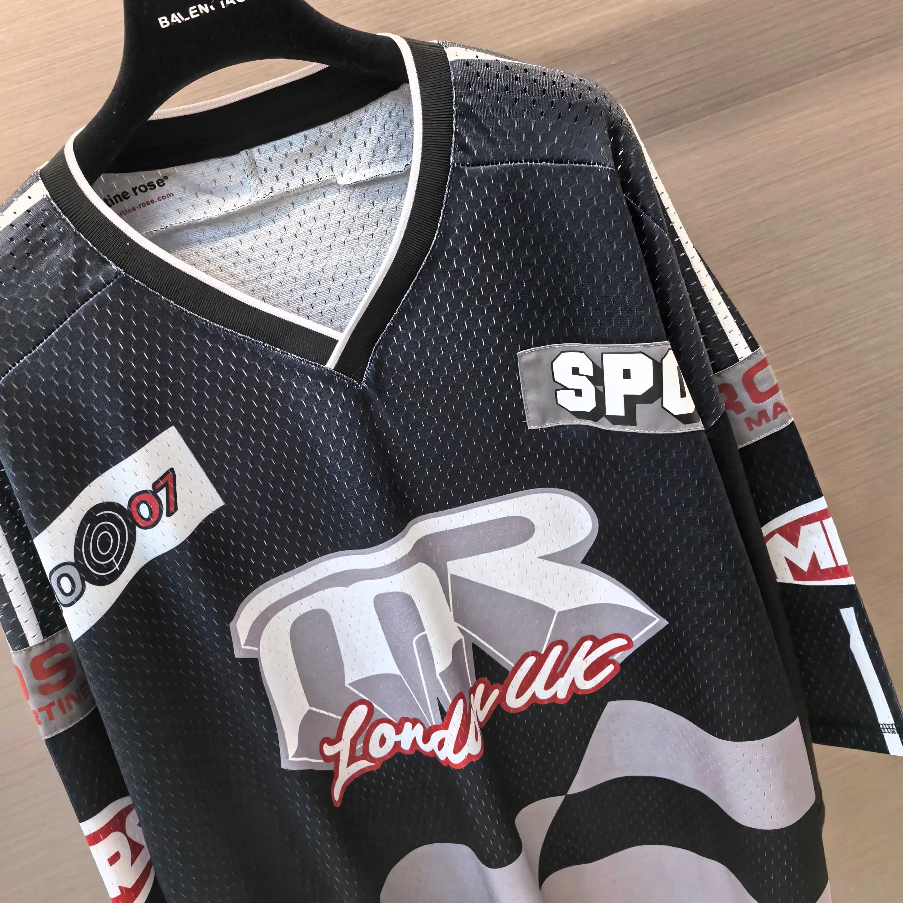 Oversized Logo-Print Mesh Football Jersey D14522493 — view 4