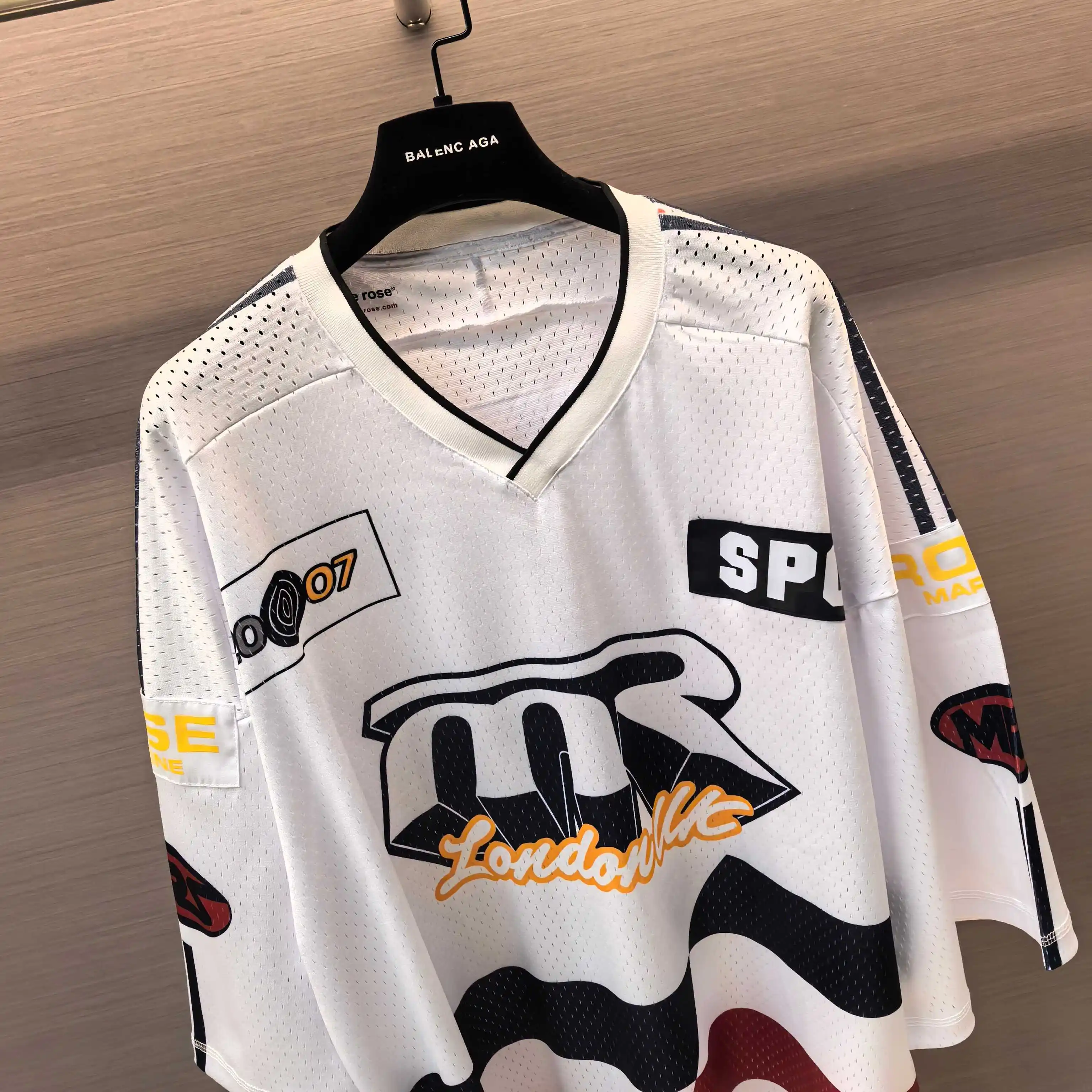 Oversized Striped Mesh Football Jersey D14522489 — view 3