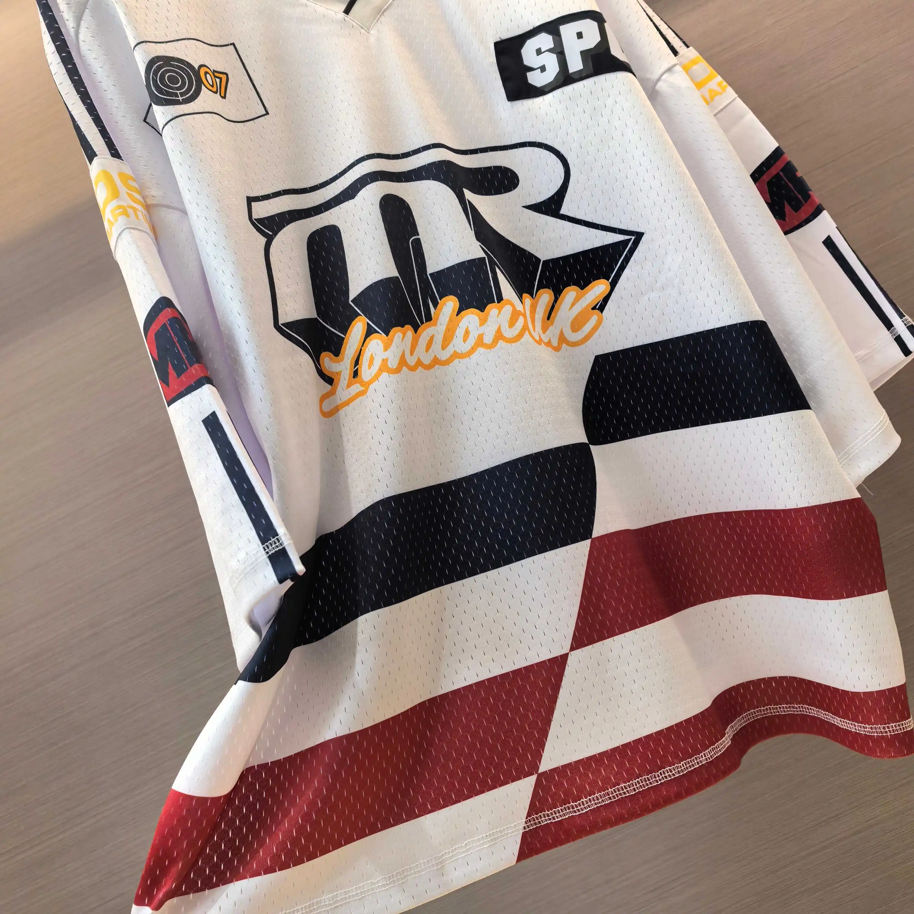 Oversized Striped Mesh Football Jersey D14522489 — view 5