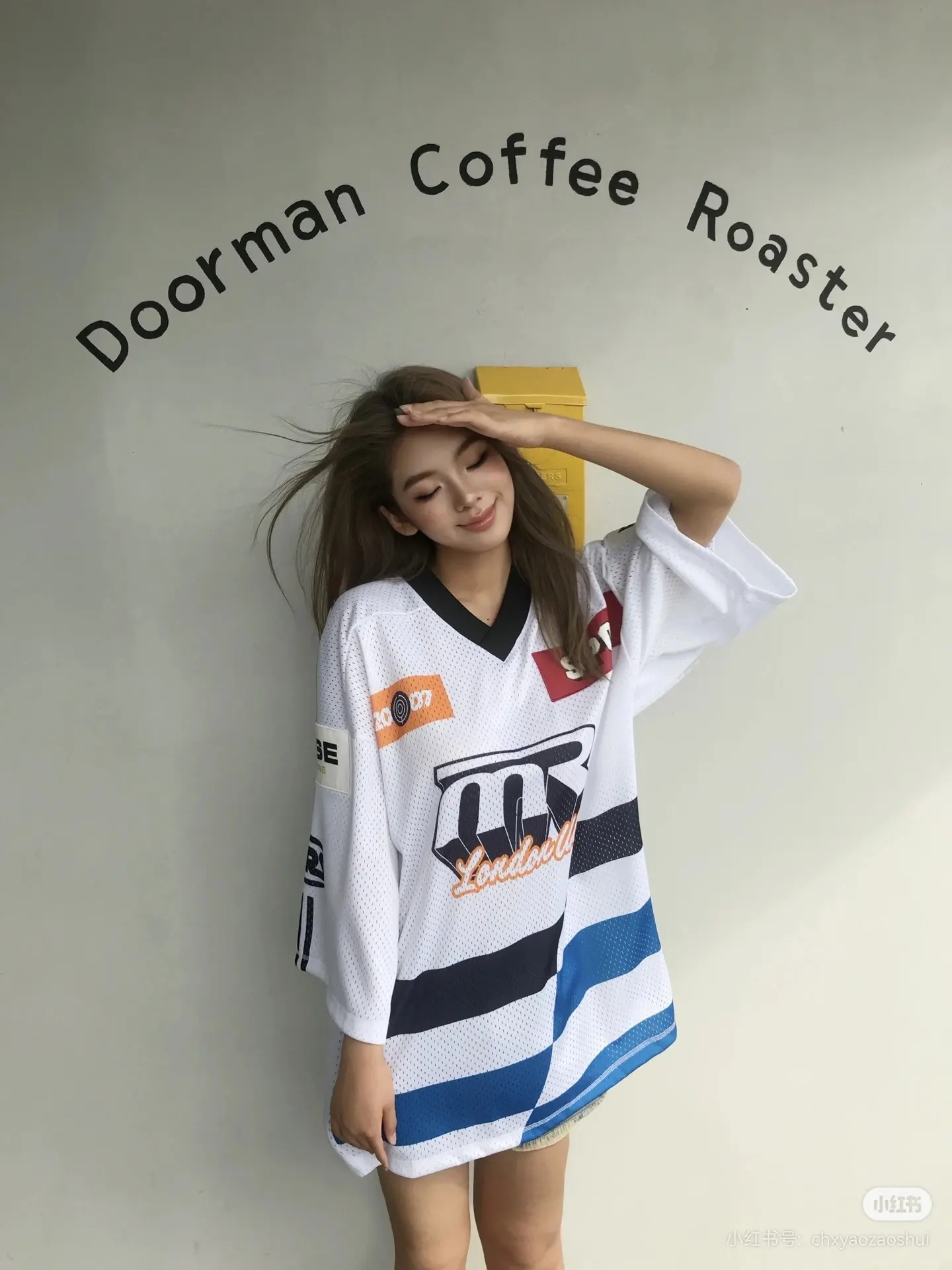 Oversized Striped Mesh Football Jersey D14522490 — view 2