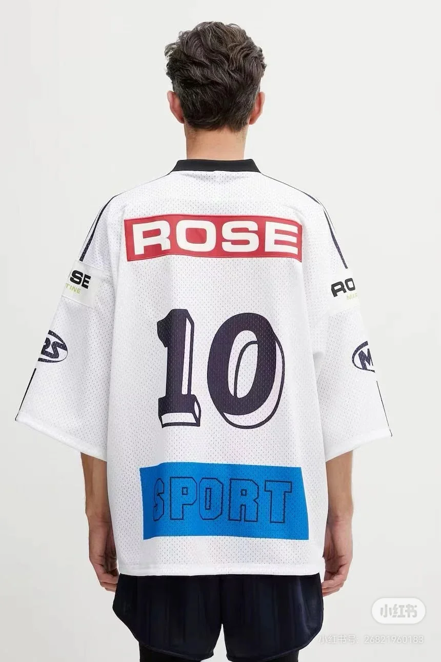 Oversized Striped Mesh Football Jersey D14522490 — view 9