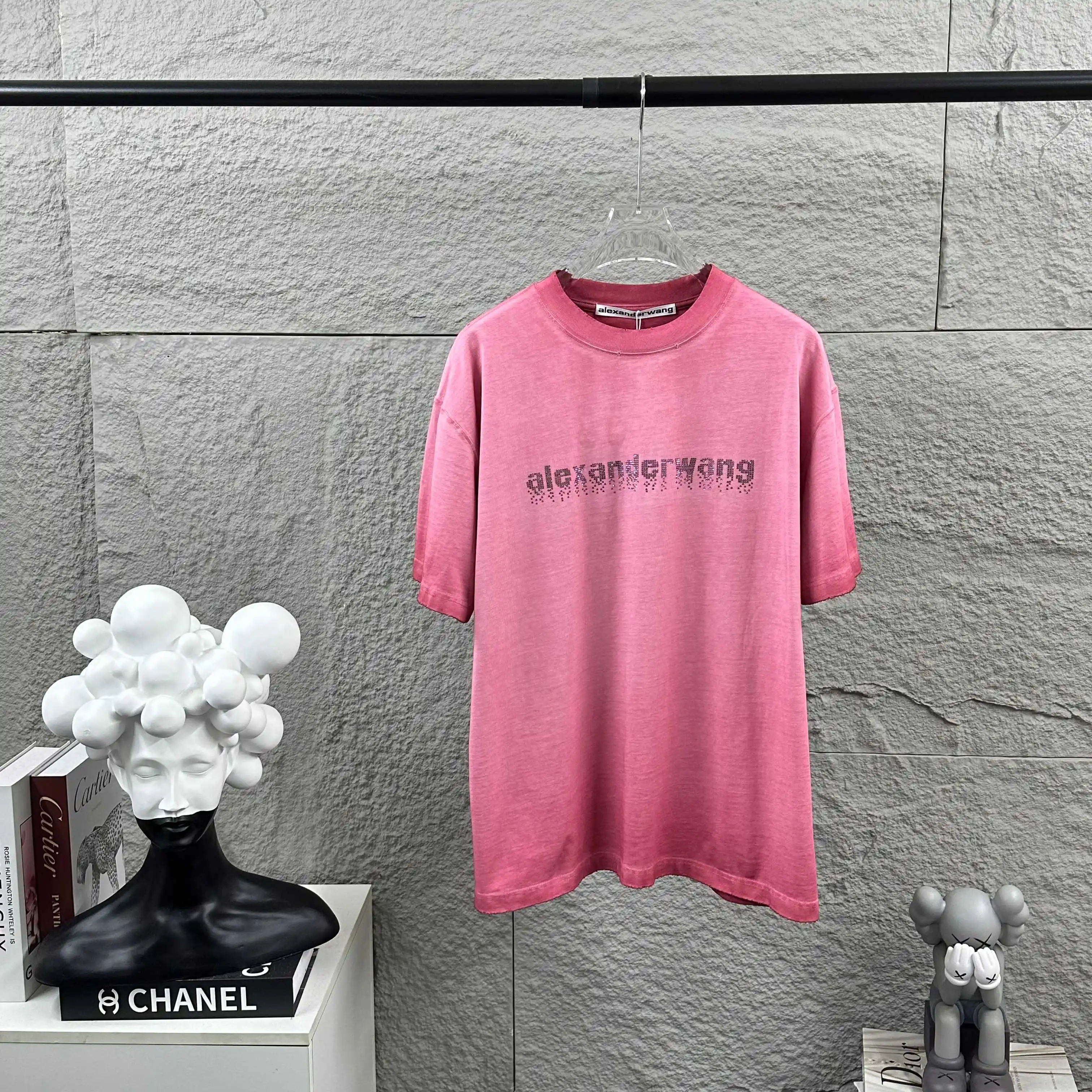 Crystal Logo Distressed Cotton T-Shirt D14512090