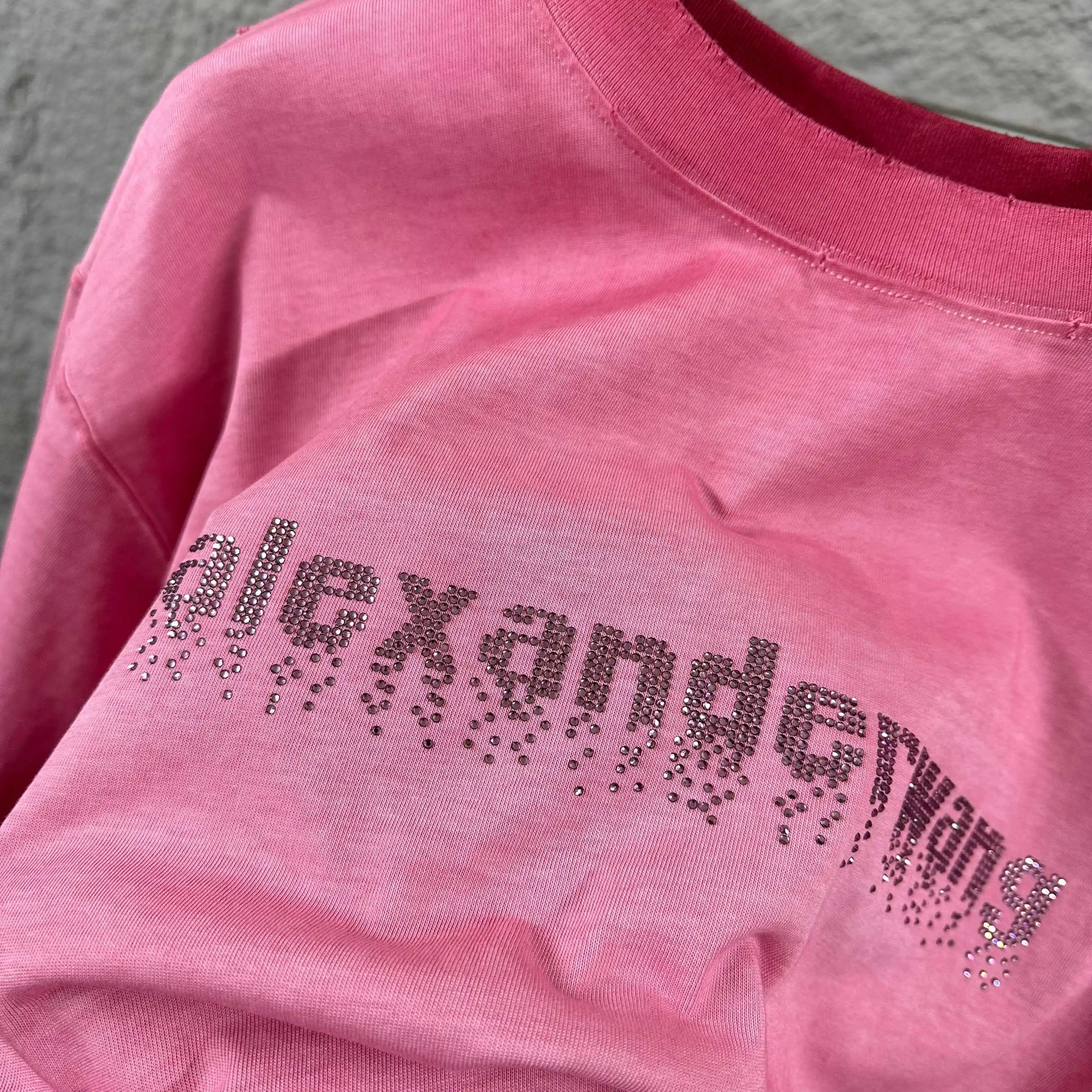 Crystal Logo Distressed Cotton T-Shirt D14512090 — view 2