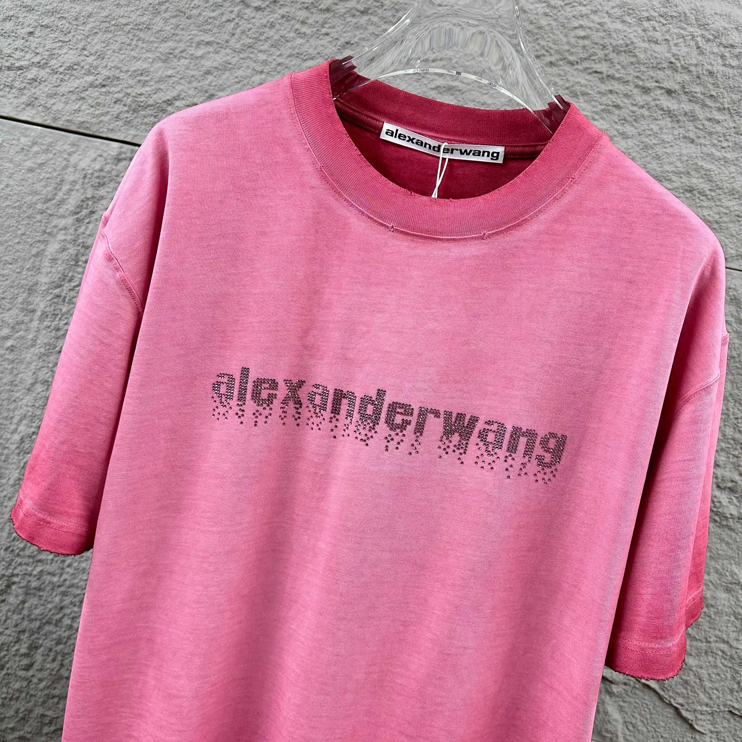 Crystal Logo Distressed Cotton T-Shirt D14512090 — view 5