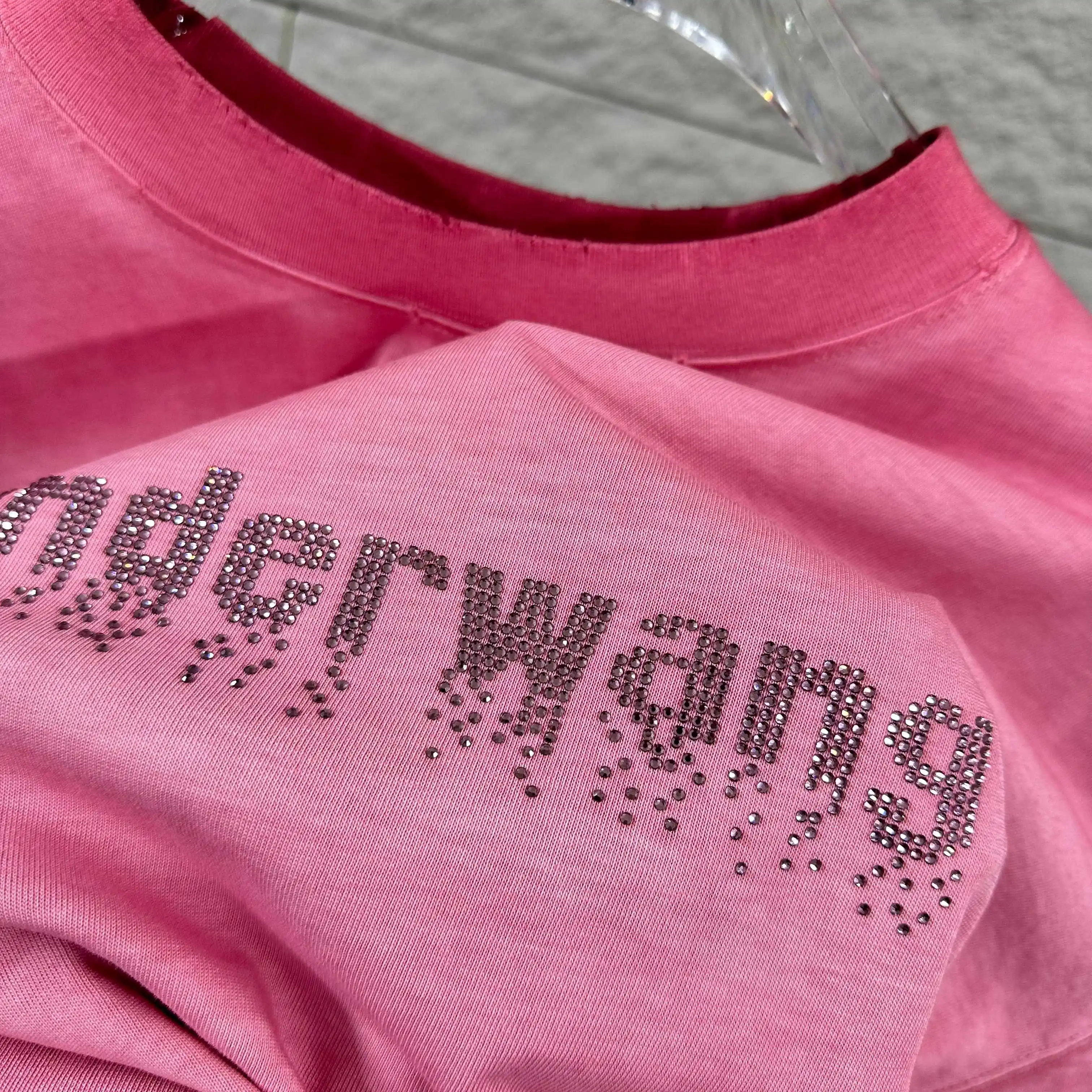 Crystal Logo Distressed Cotton T-Shirt D14512090 — view 8