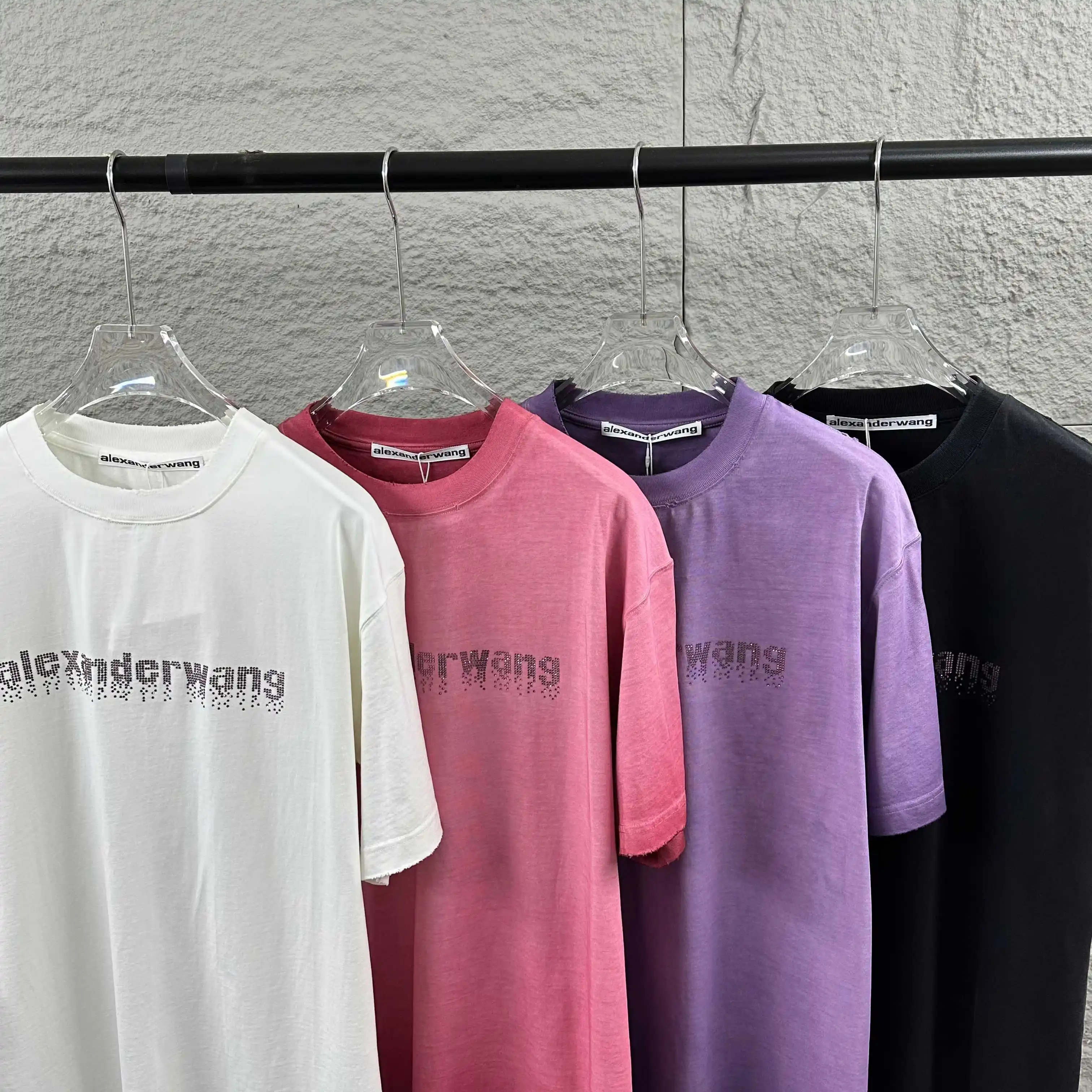 Crystal Logo Distressed Cotton T-Shirt D14512090 — view 9