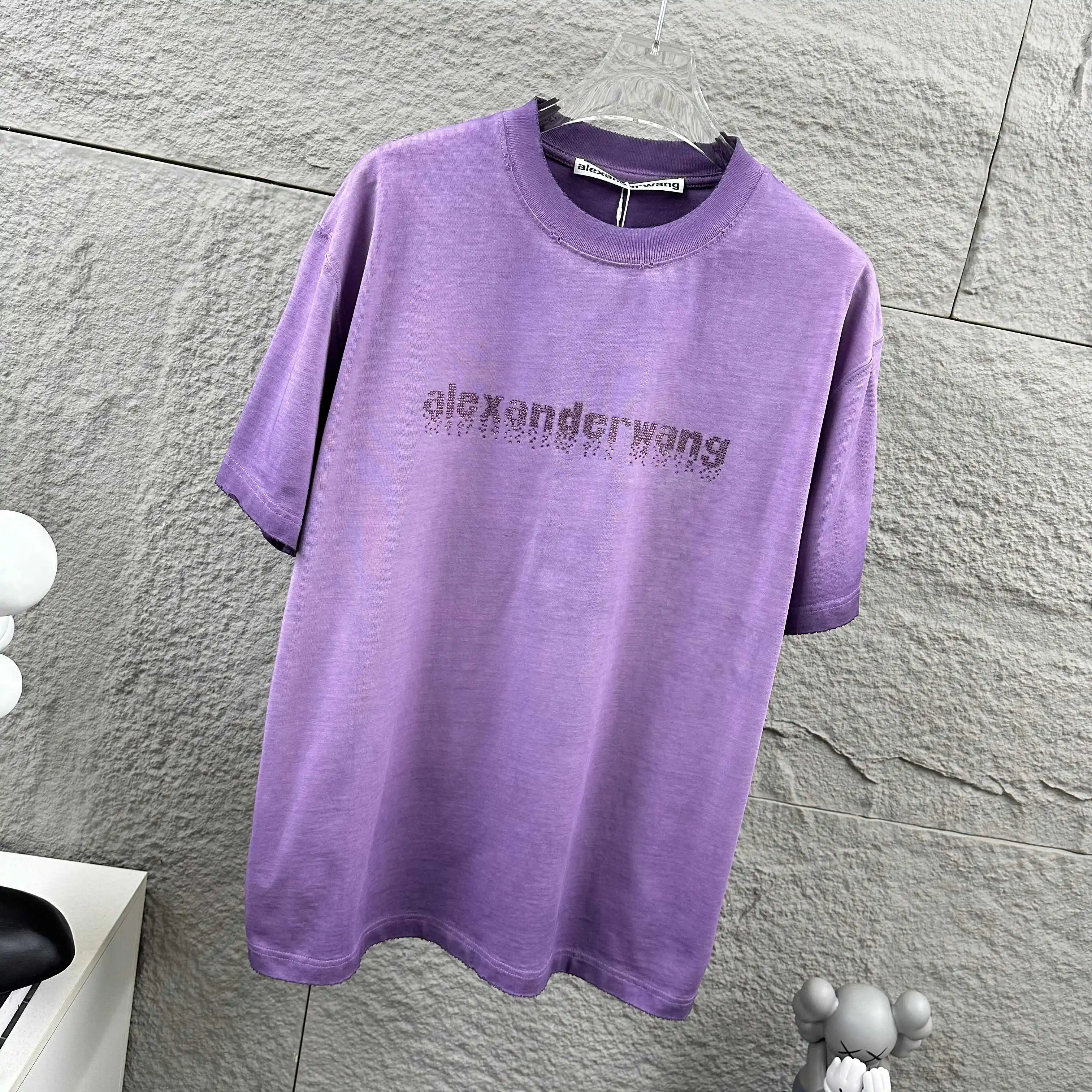 Hot-Fix Crystal Logo Washed Cotton T-Shirt D14512091 — view 2