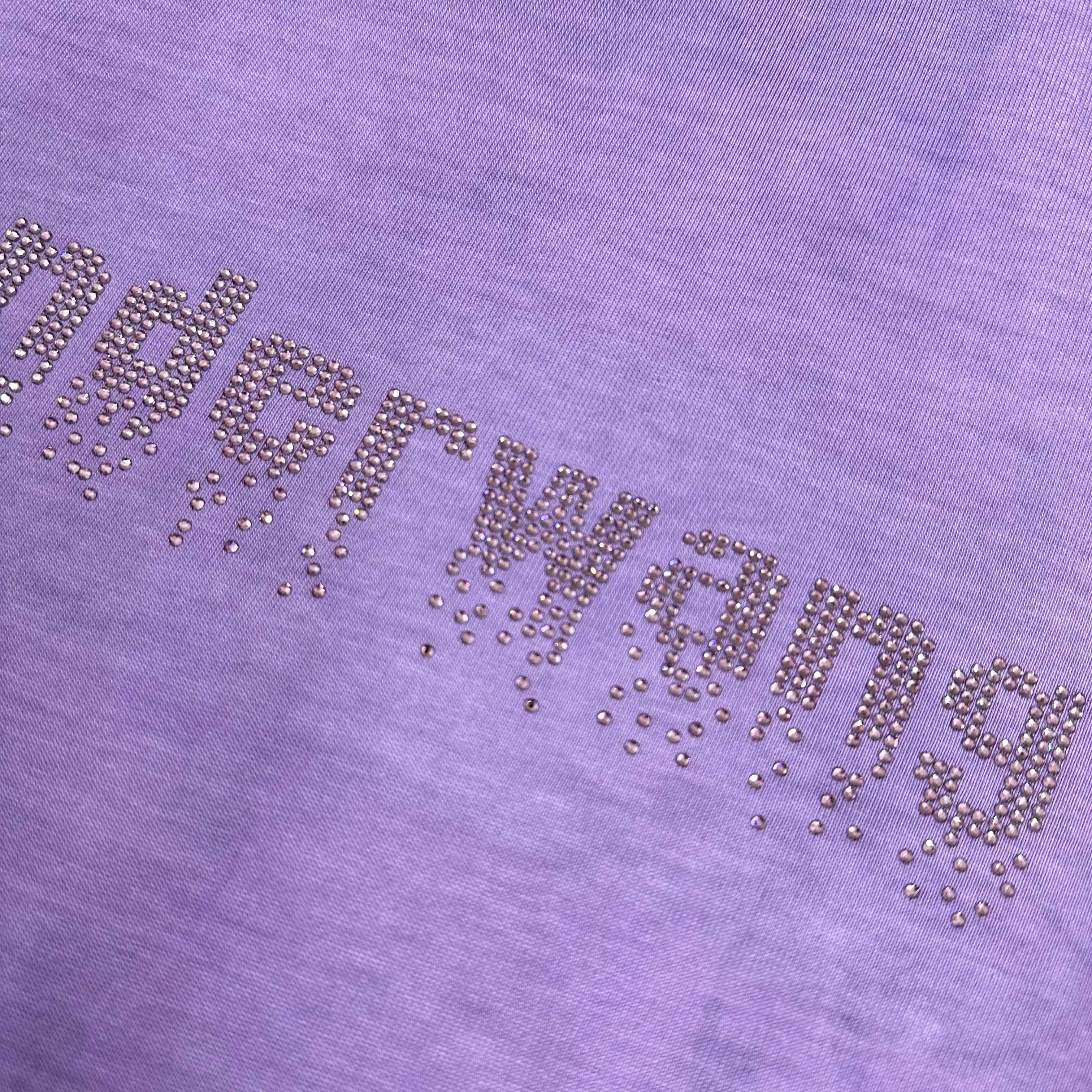 Hot-Fix Crystal Logo Washed Cotton T-Shirt D14512091 — view 5