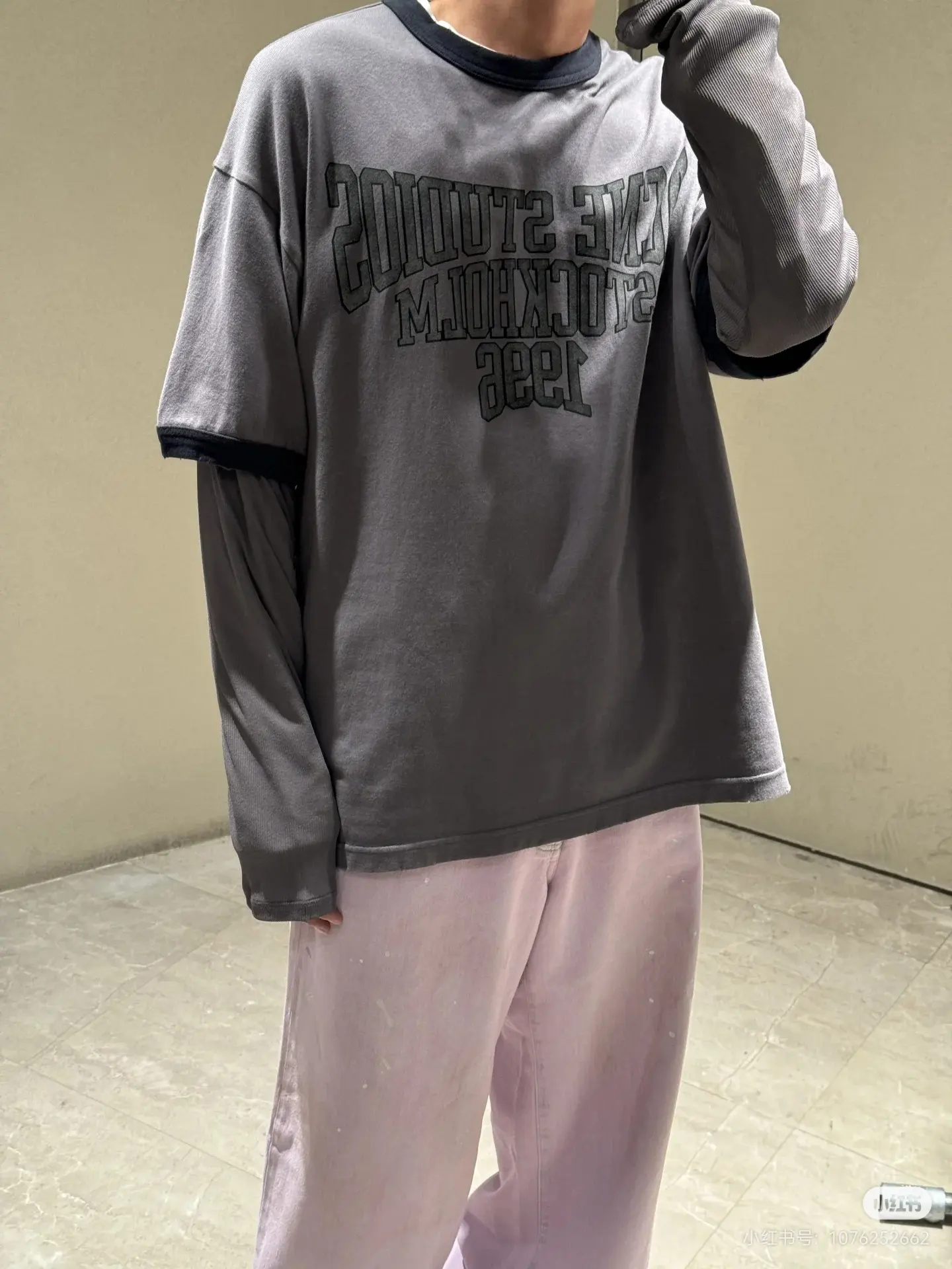 Acne Studios Layered Long-Sleeve Logo T-Shirt D15022445 — view 3