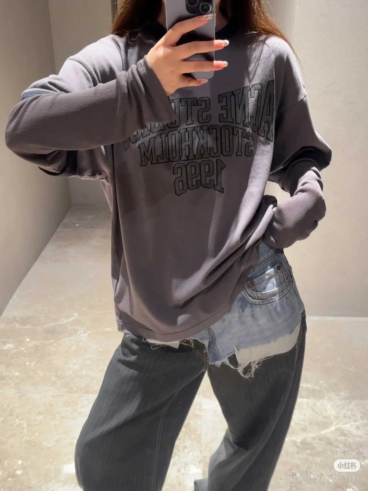 Logo Print Layered Long-Sleeve T-Shirt D15022447
