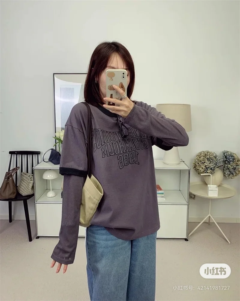 Acne Studios Layered-Look Logo Long-Sleeve T-Shirt D15022448 — view 8