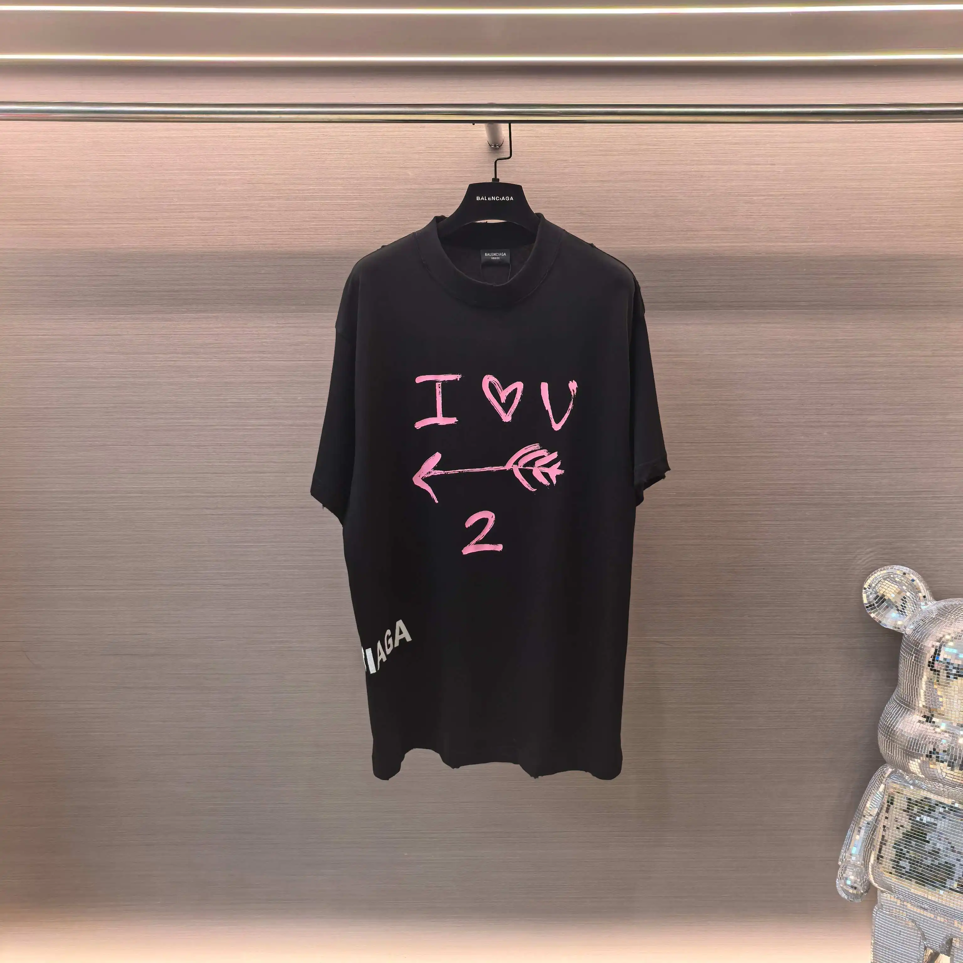 Valentine's Day Heart Print Oversized T-Shirt D15022316