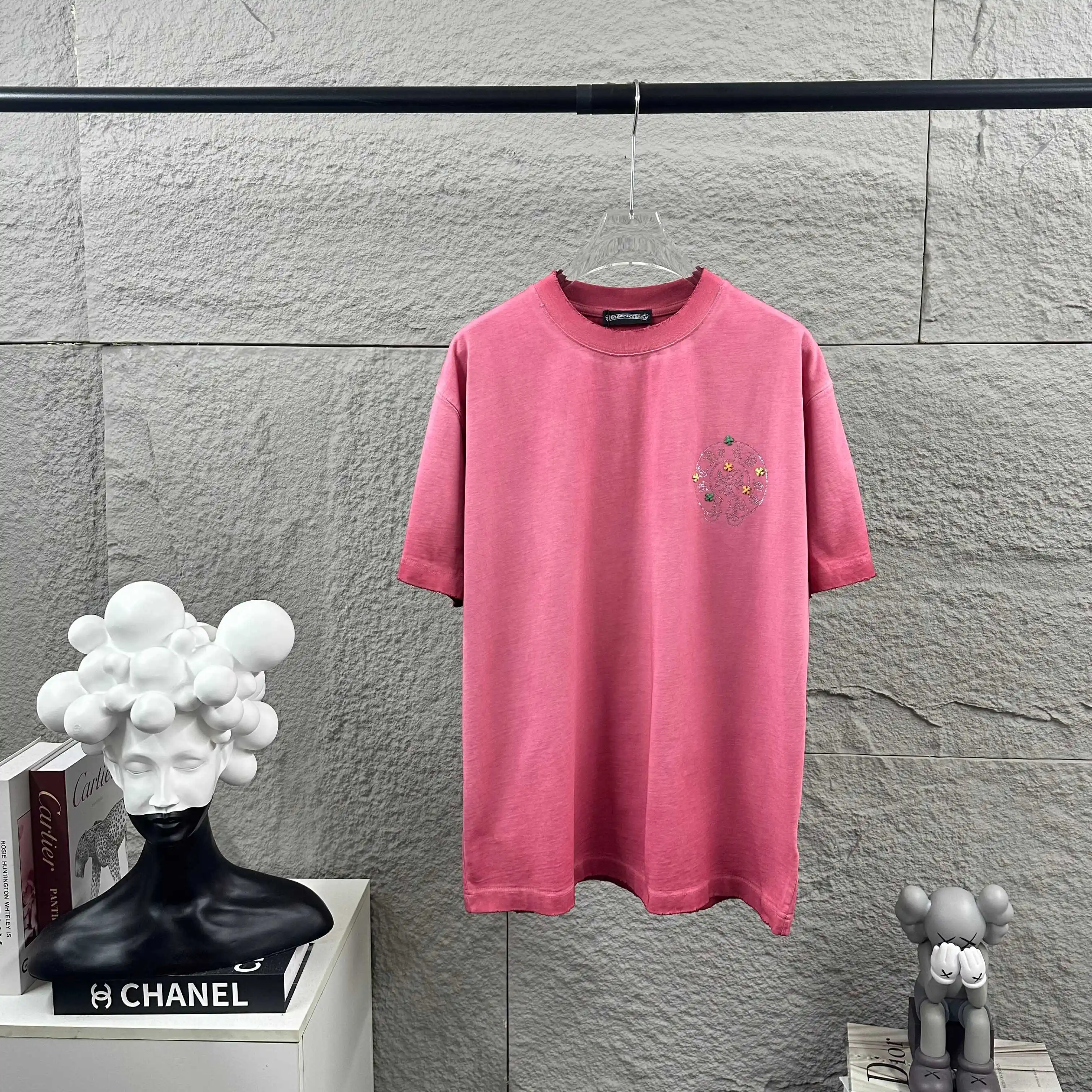 Embellished Distressed Cotton T-Shirt D15012076 — view 2